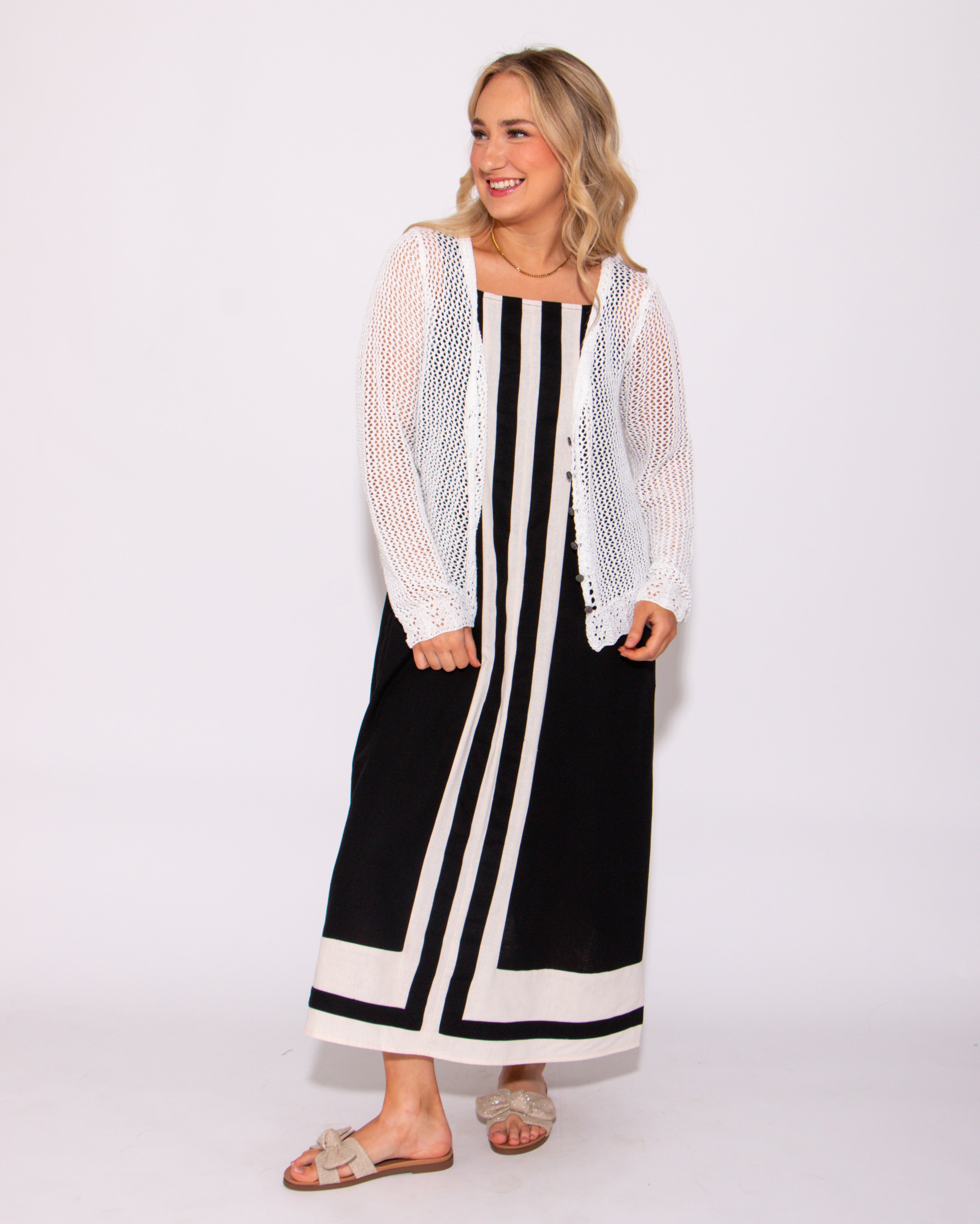 White Petal Knit Cardigan