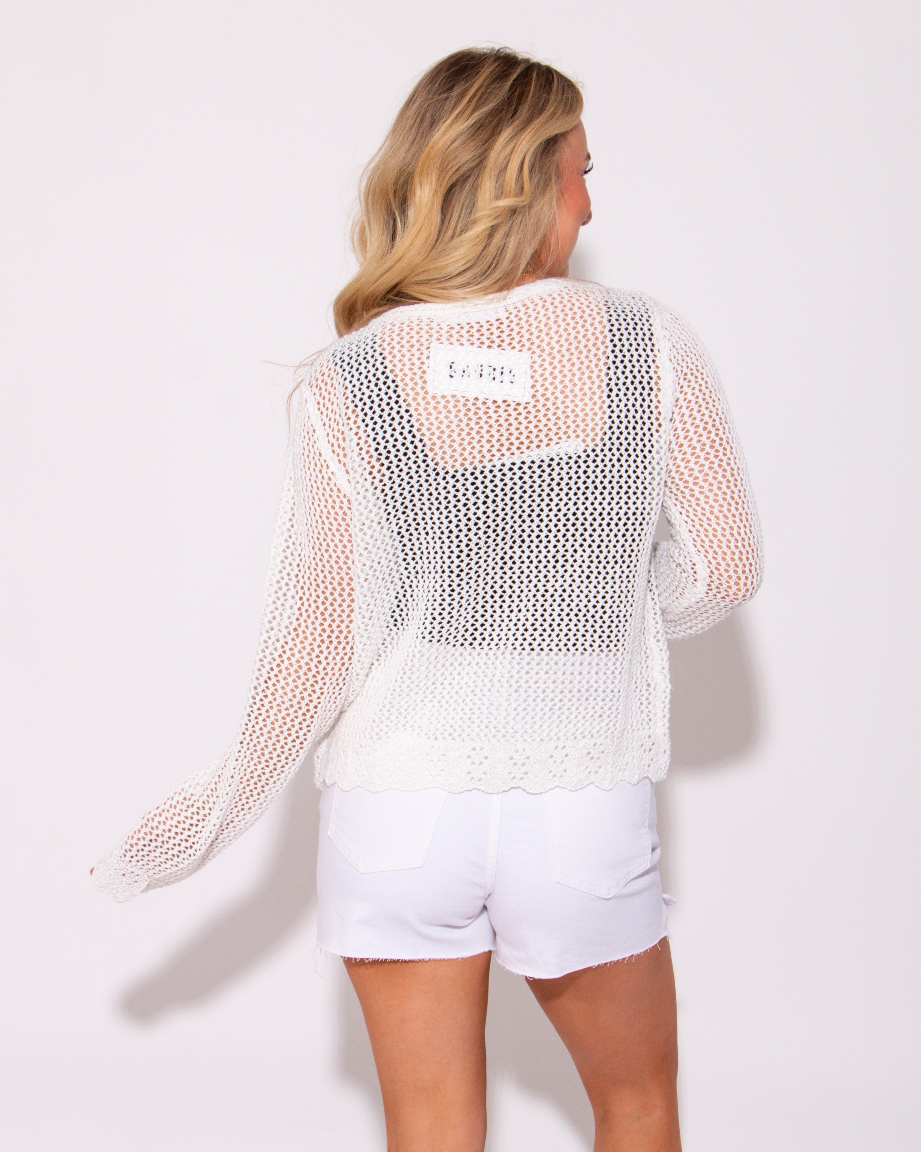 White Petal Knit Cardigan