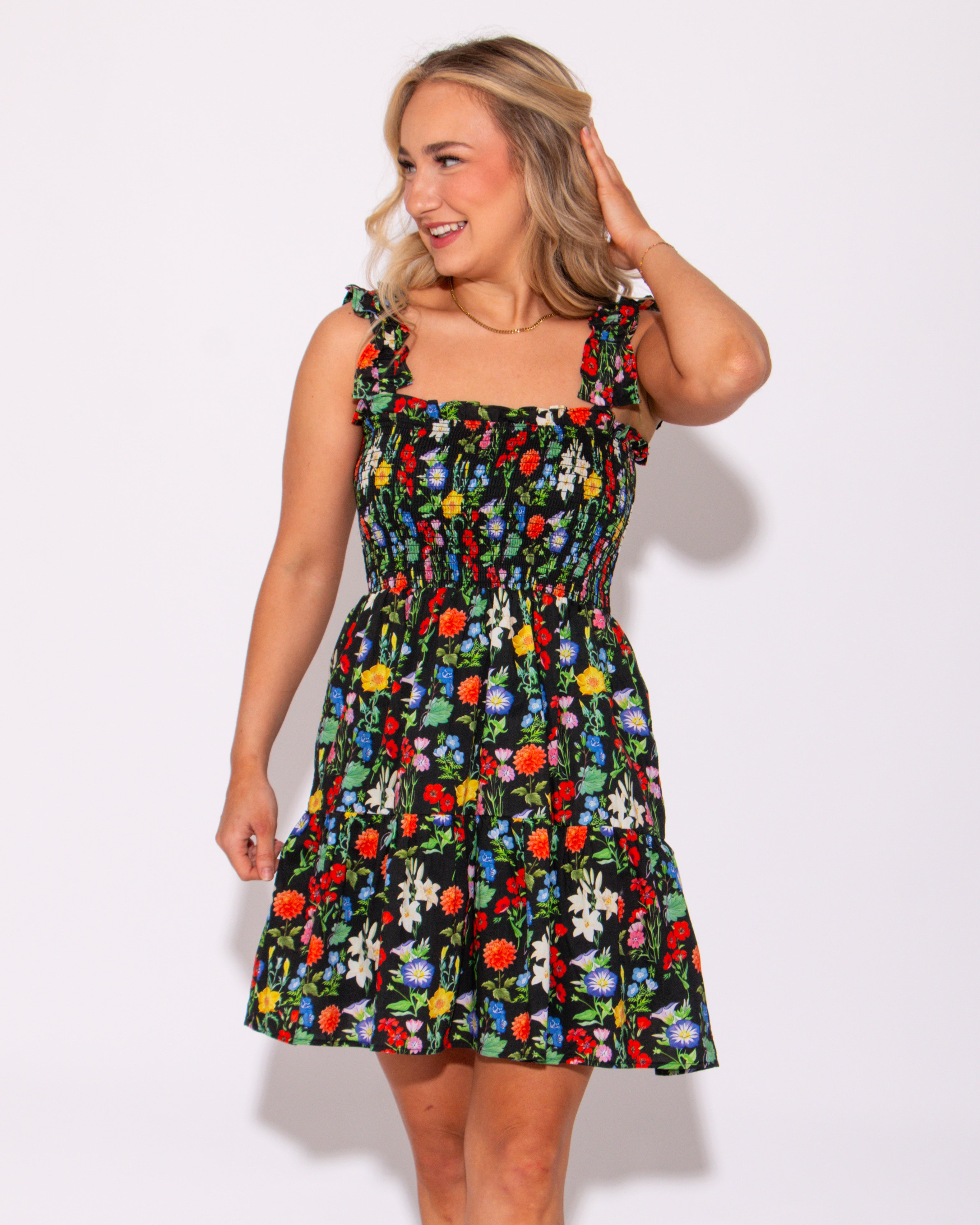 Garden Bliss Mini Ruffled Dress
