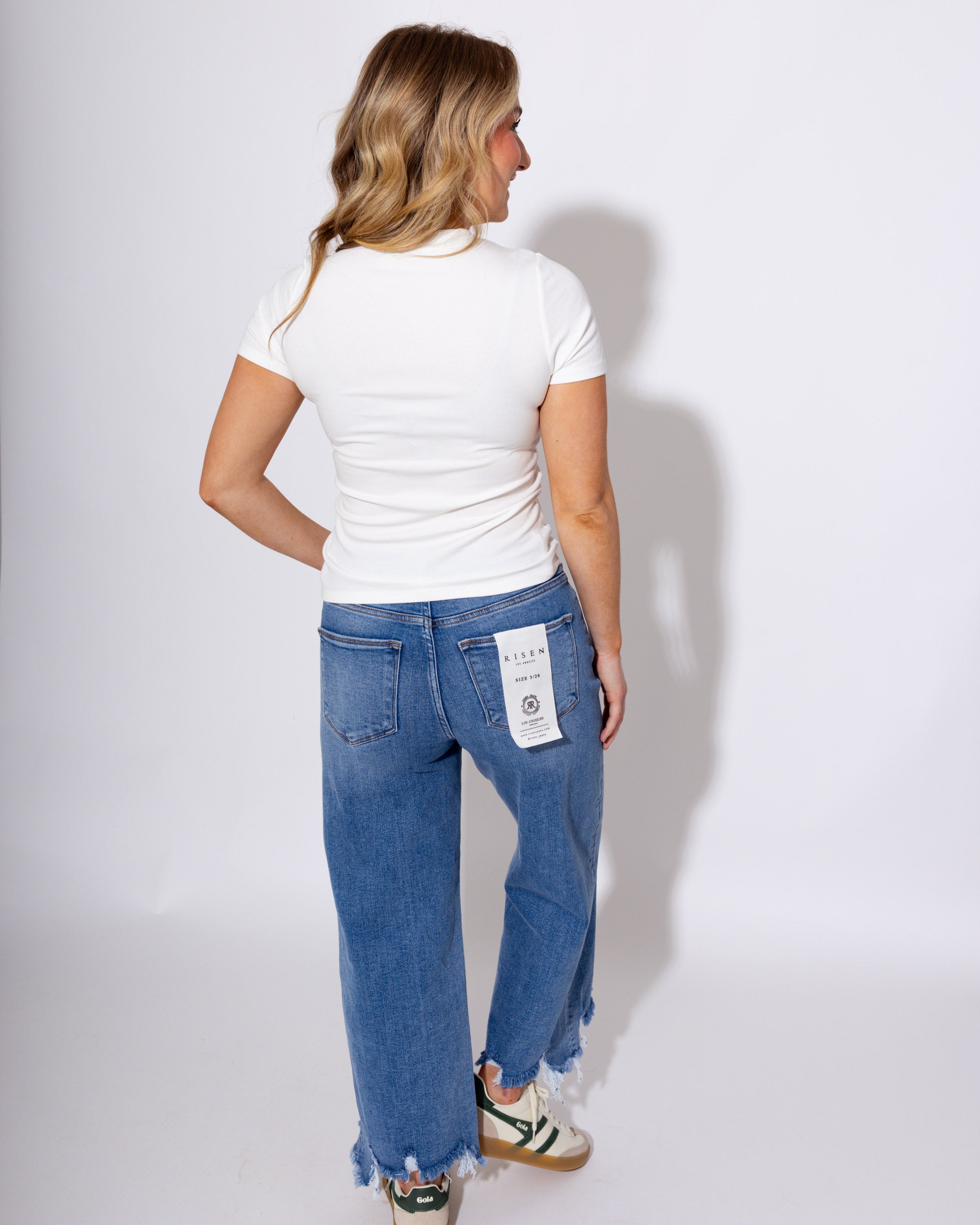 Essential Micro-ribbed Top in Basic White
