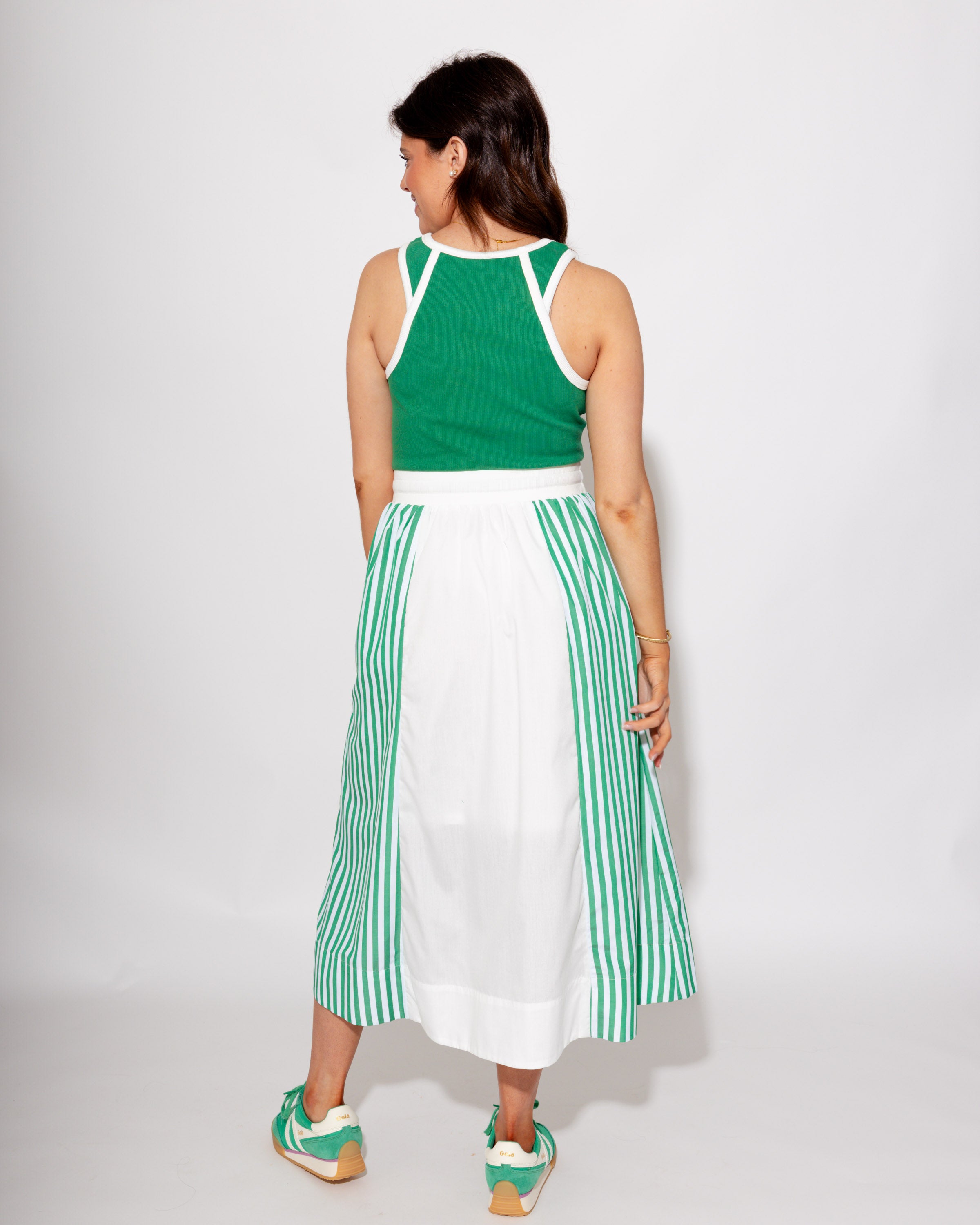 Striped Color Block Midi Dress