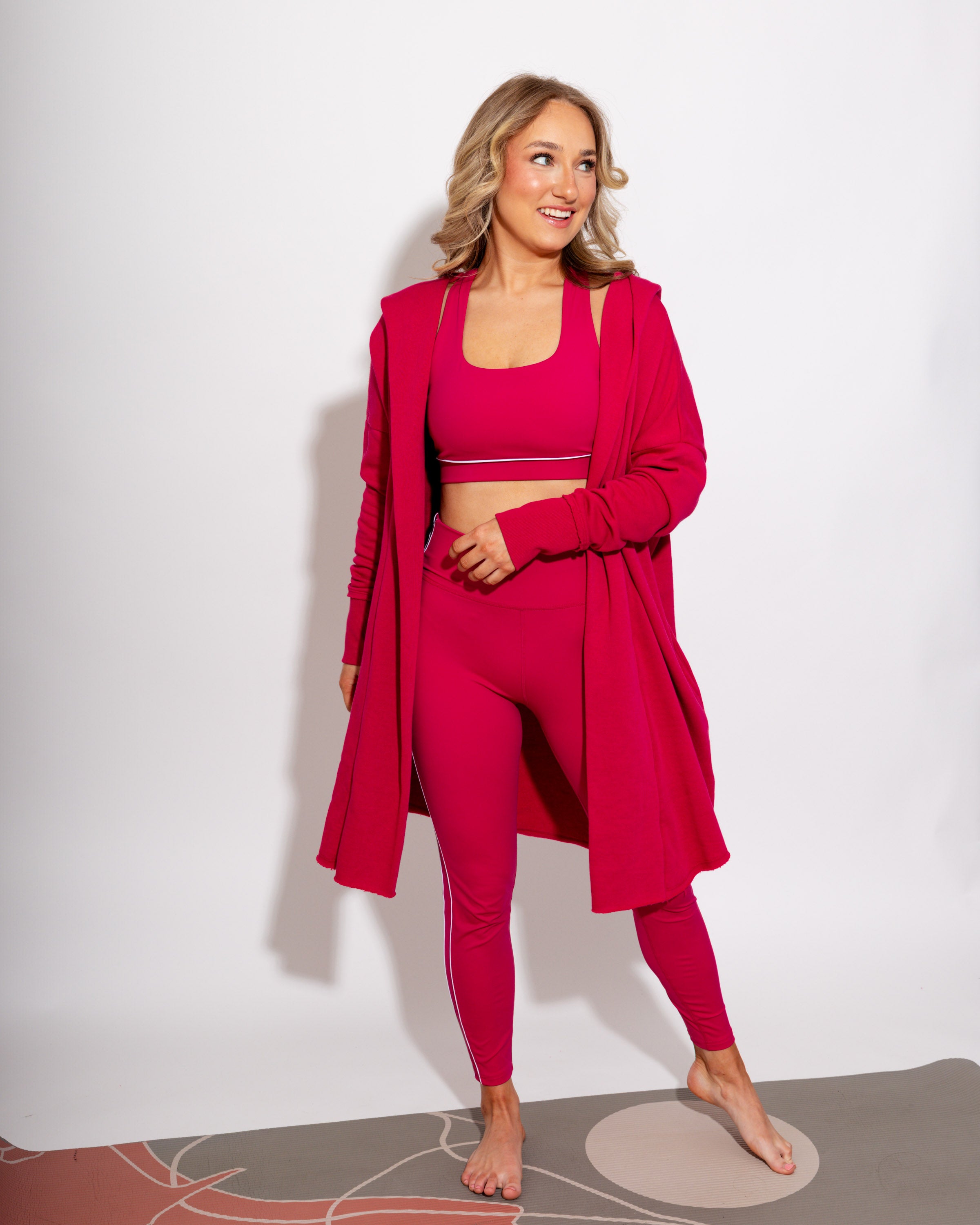 Sports Bra & Leggings Set in Plum Pink