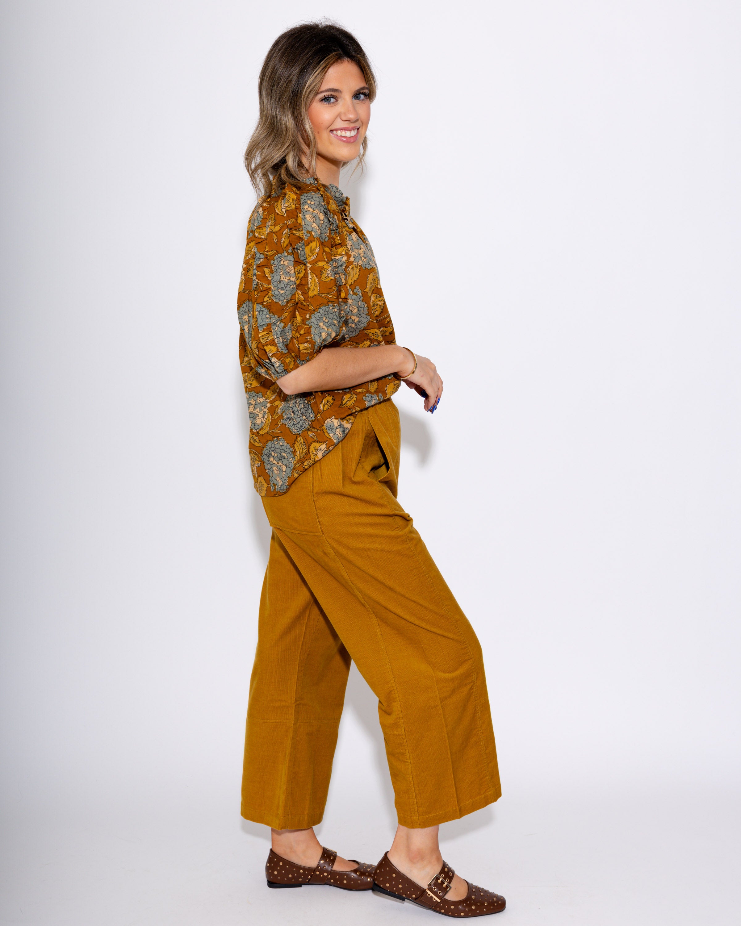 Ivy Jane | Pull On Barrel Pants in Gold