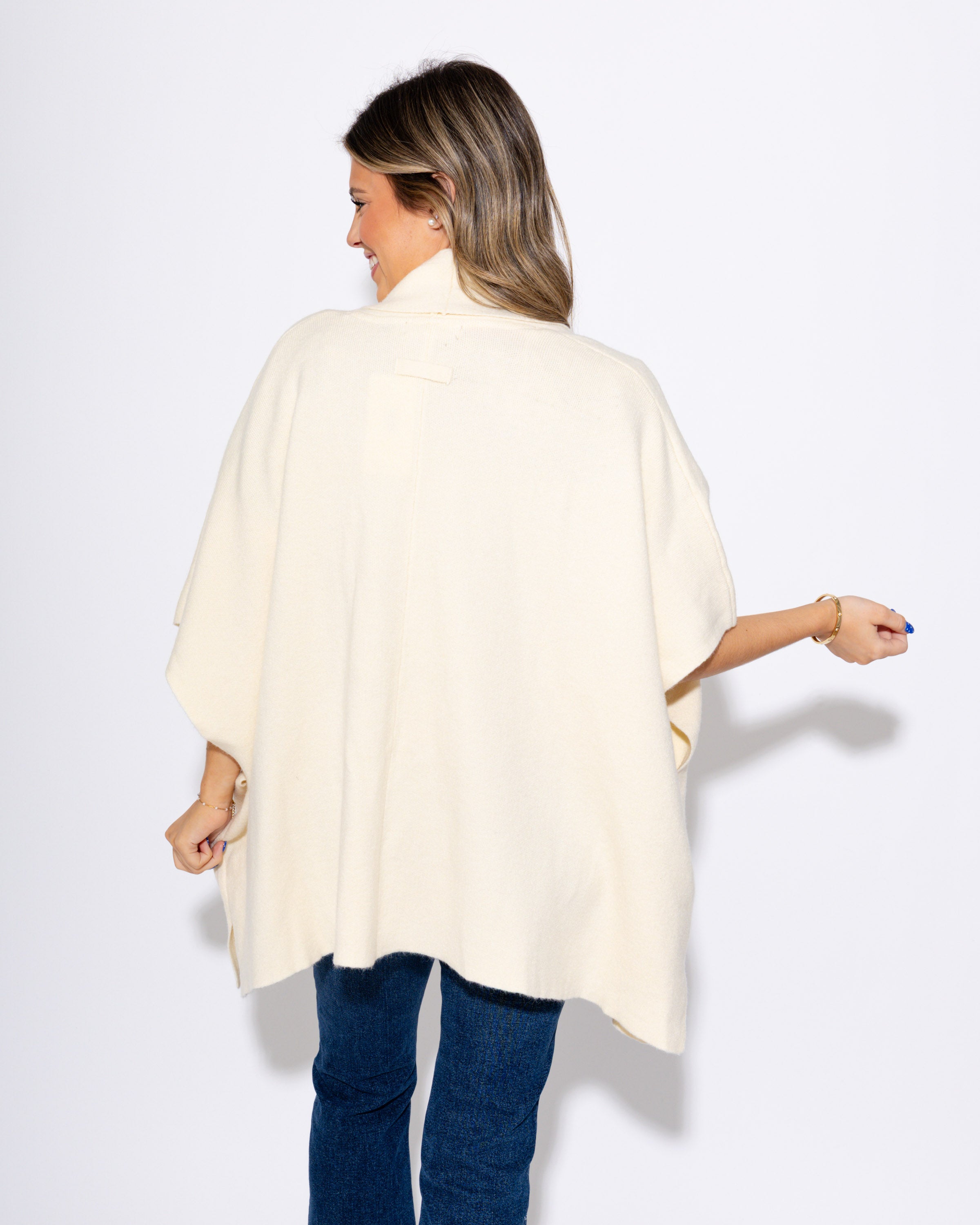 Cream Knit Cape Cardigan