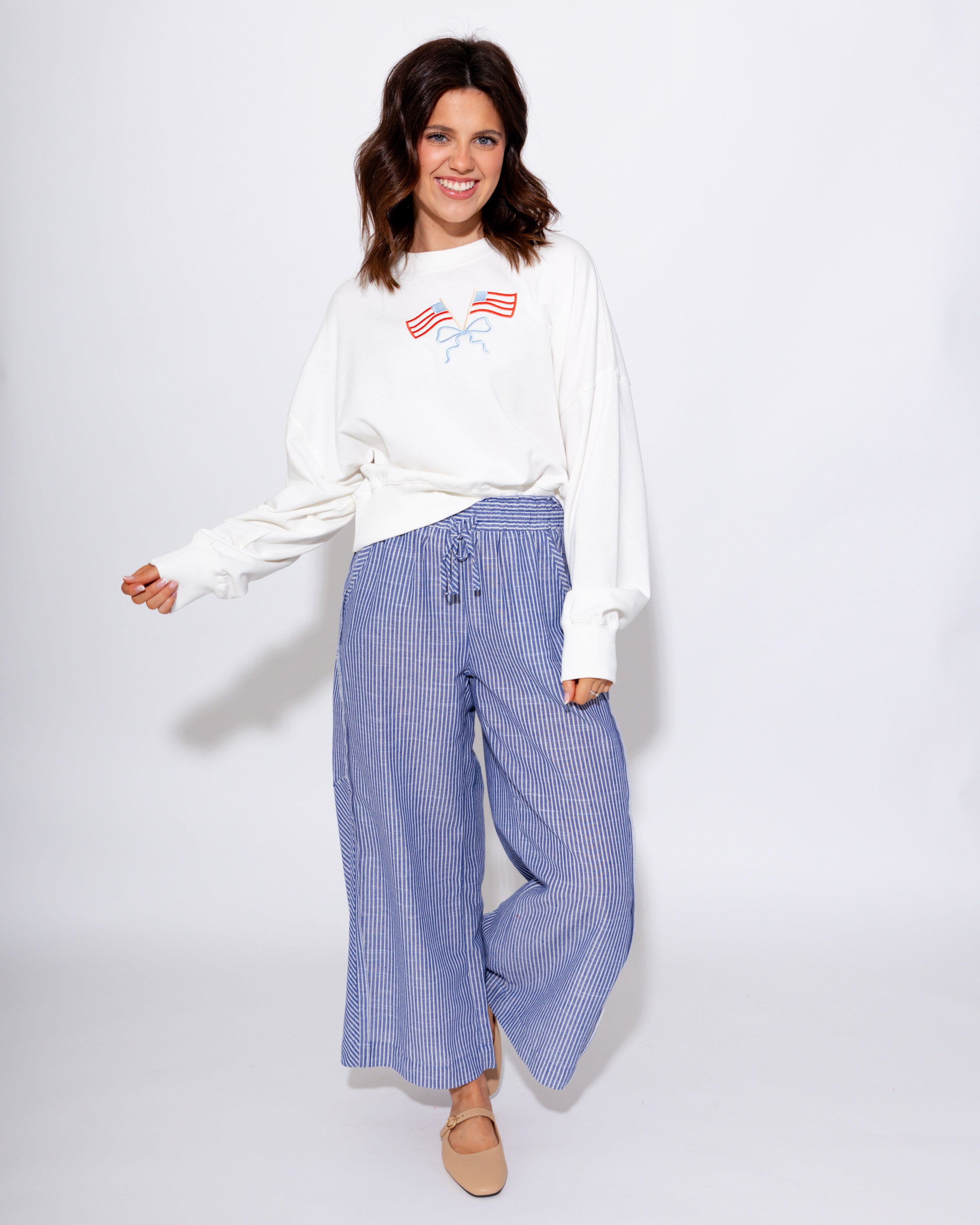 Cropped Flag Sweatshirt