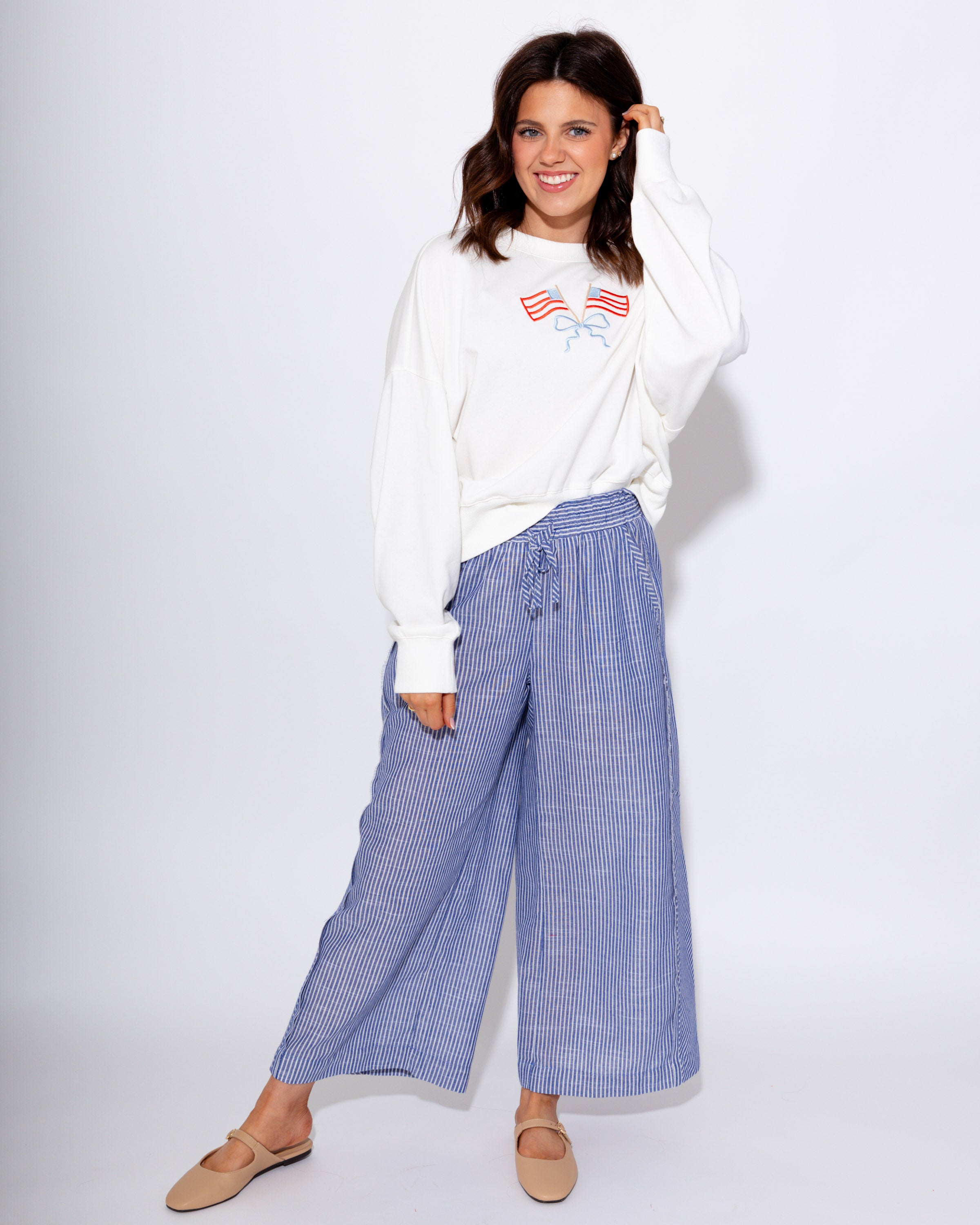 Cropped Flag Sweatshirt