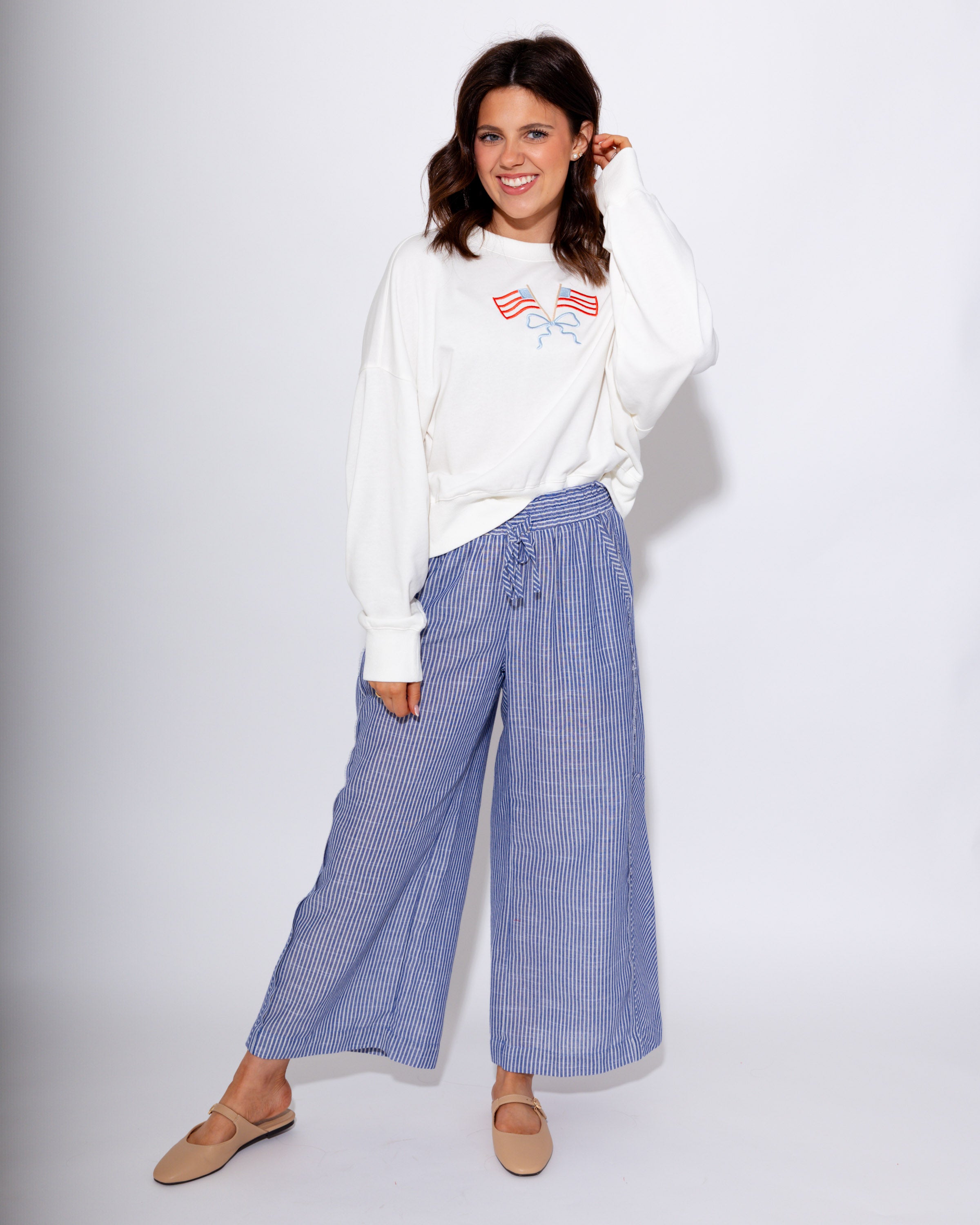 Cropped Flag Sweatshirt