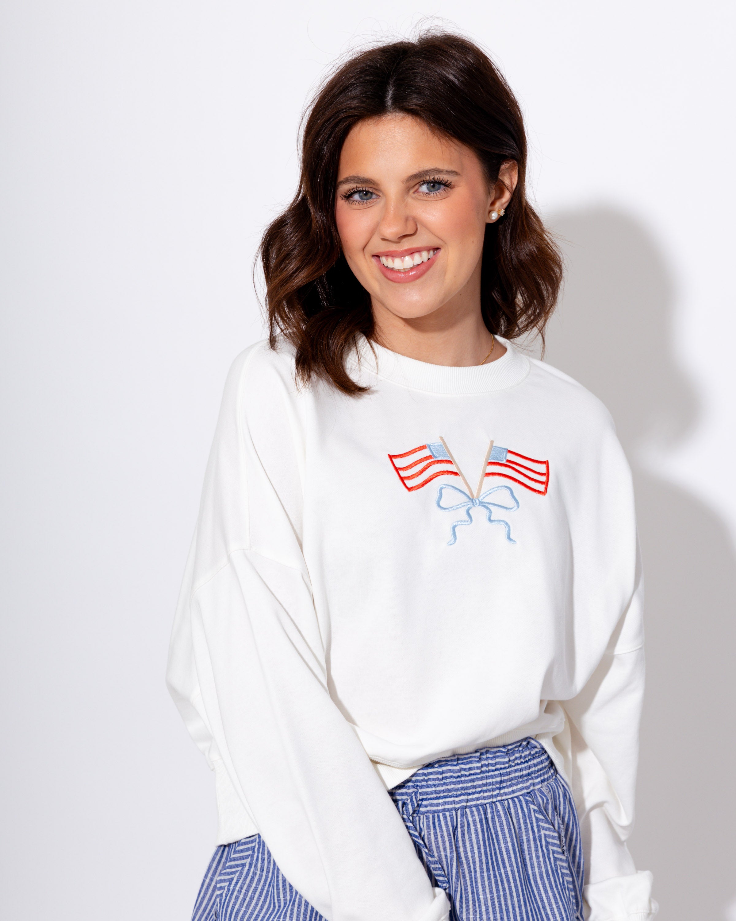 Cropped Flag Sweatshirt