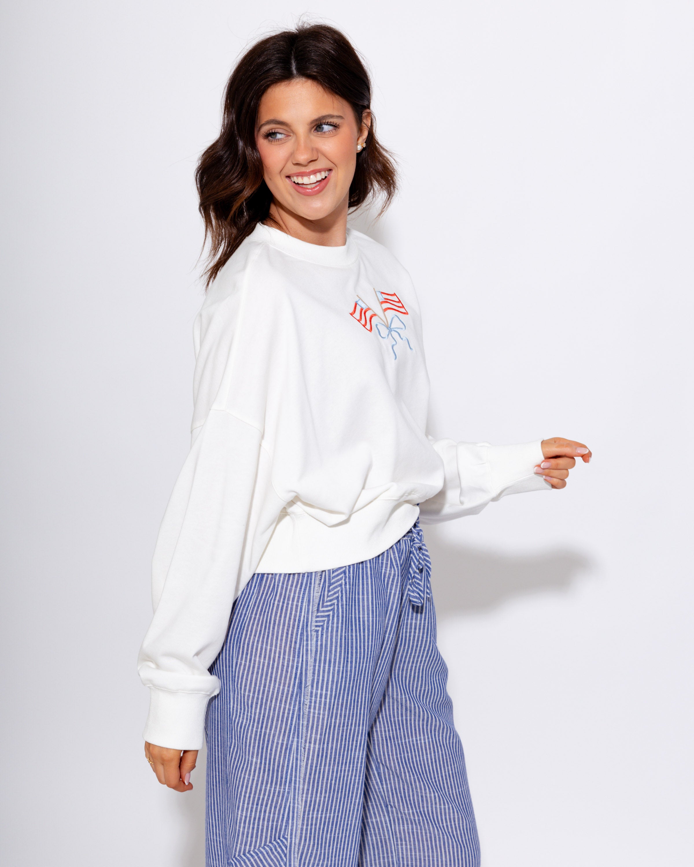 Cropped Flag Sweatshirt