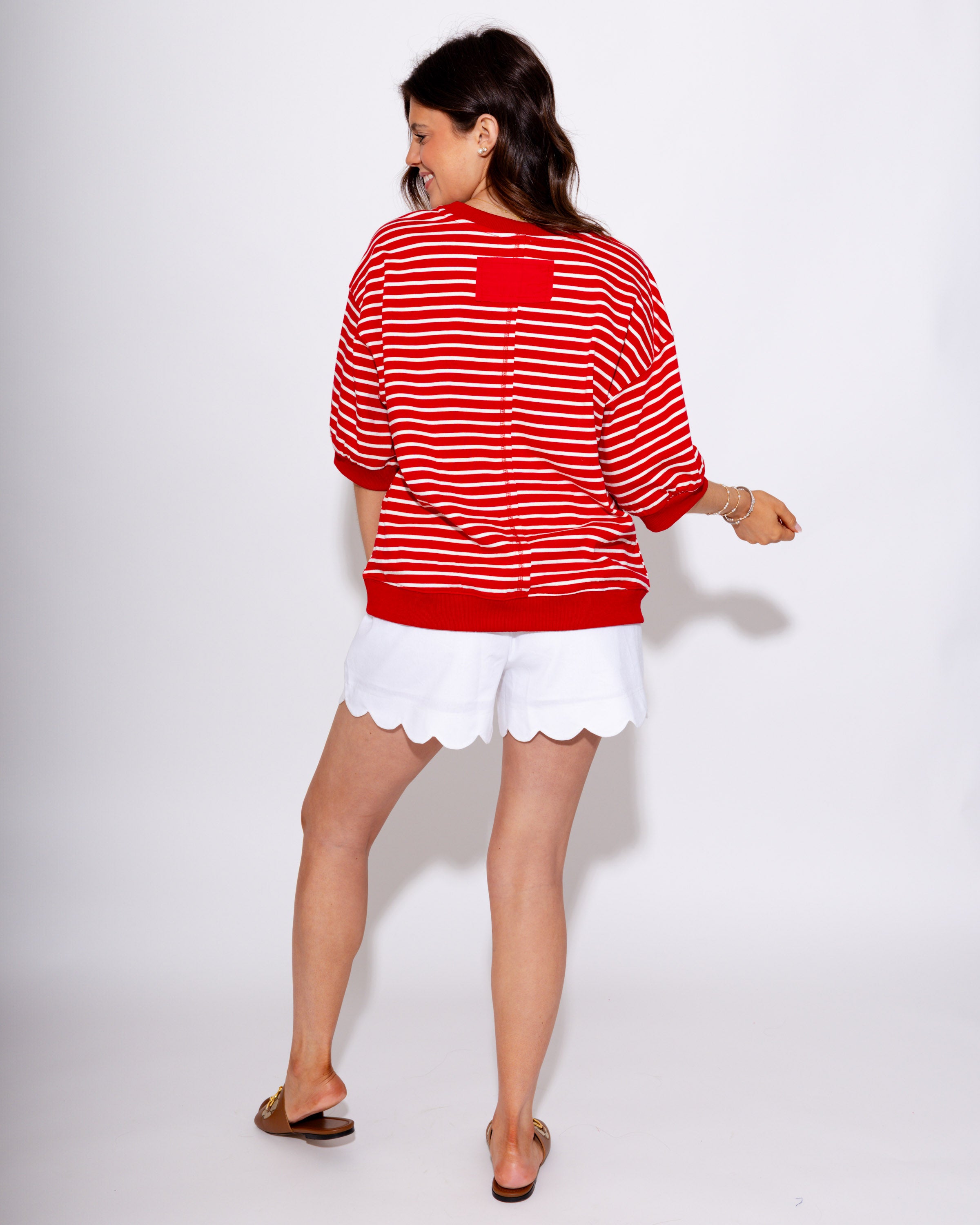 Striped Pullover Top in Red