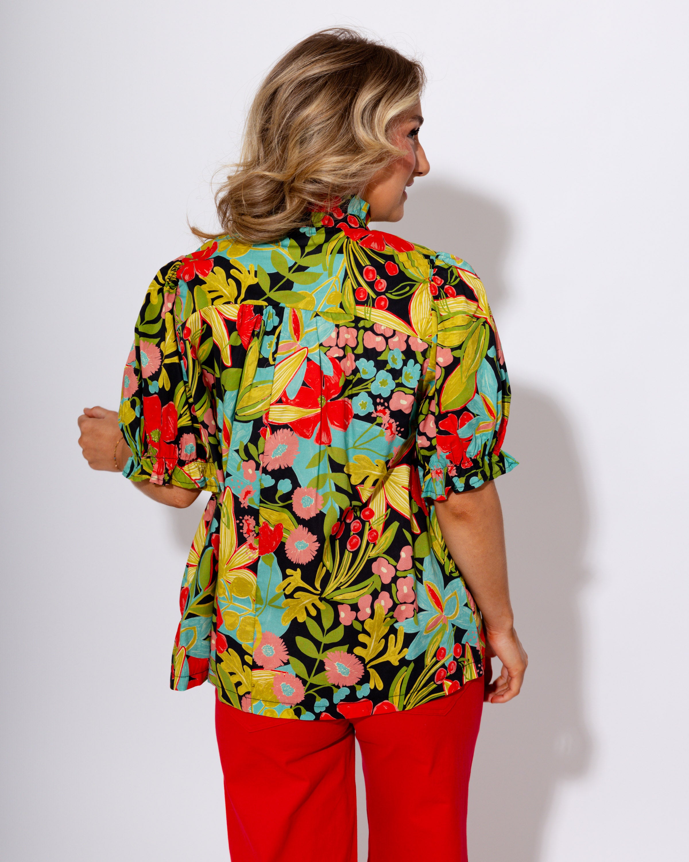 Floral Smocked Detail Top