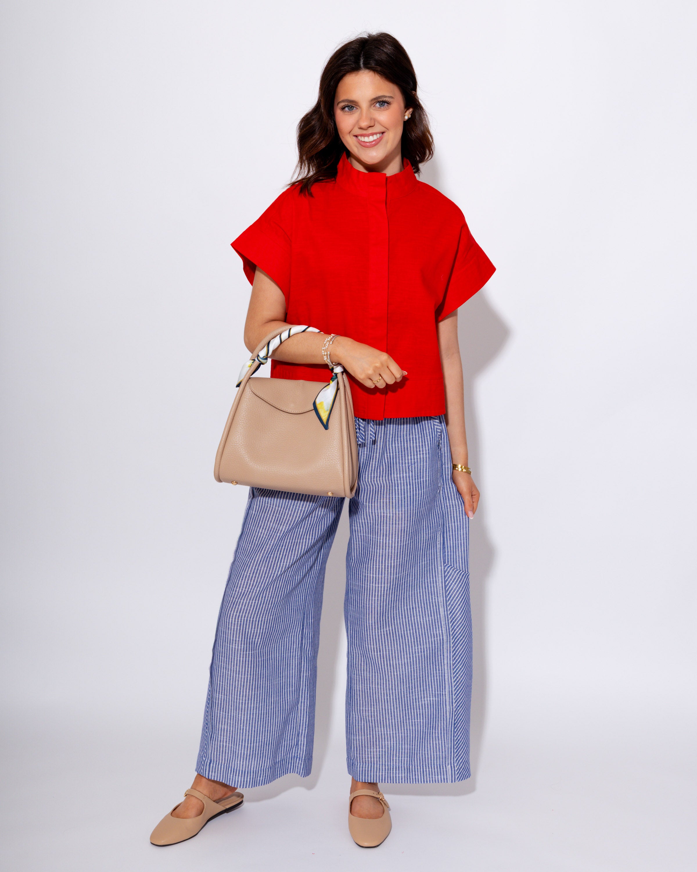 Timeless Short Sleeve Top in Red