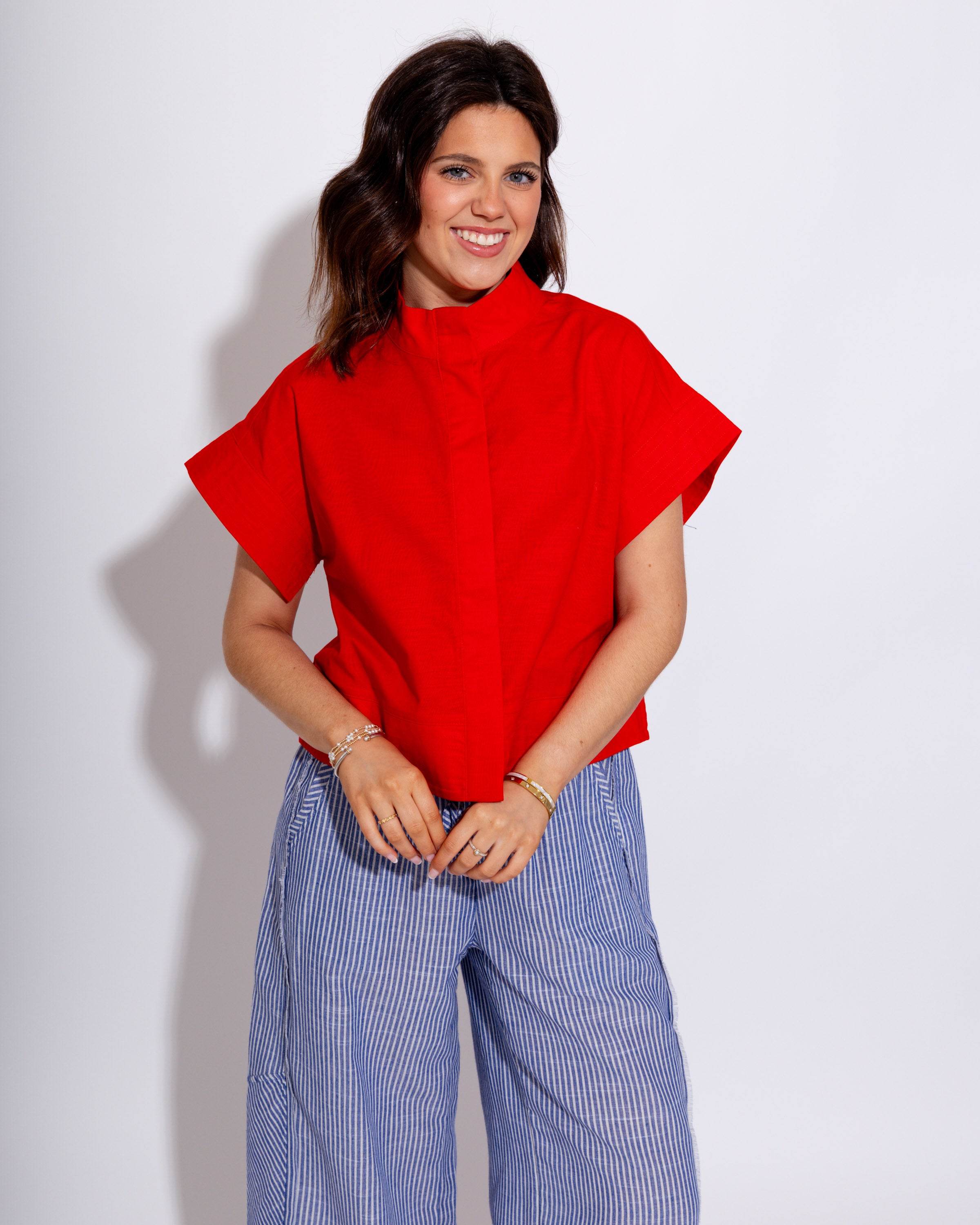 Timeless Short Sleeve Top in Red