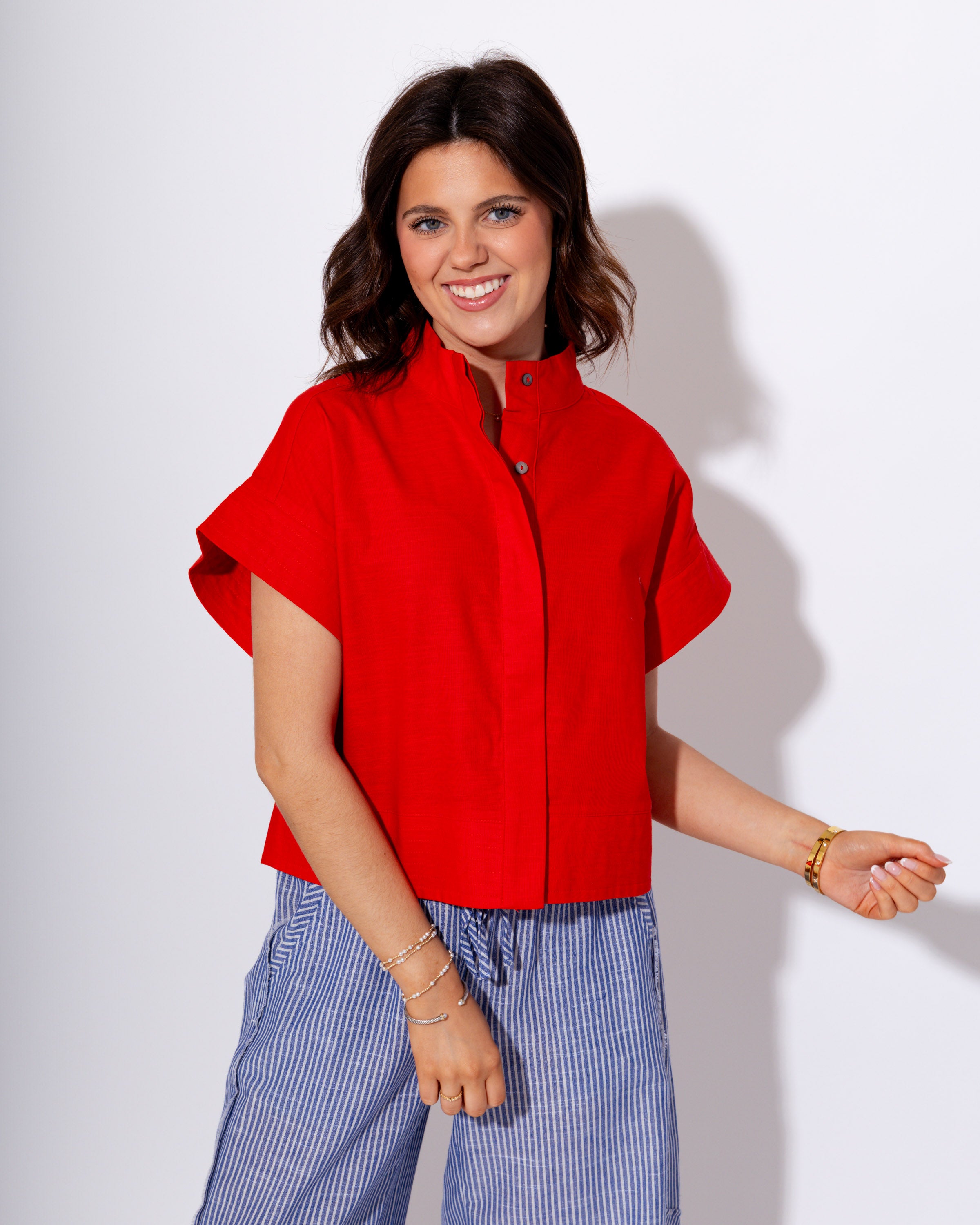 Timeless Short Sleeve Top in Red