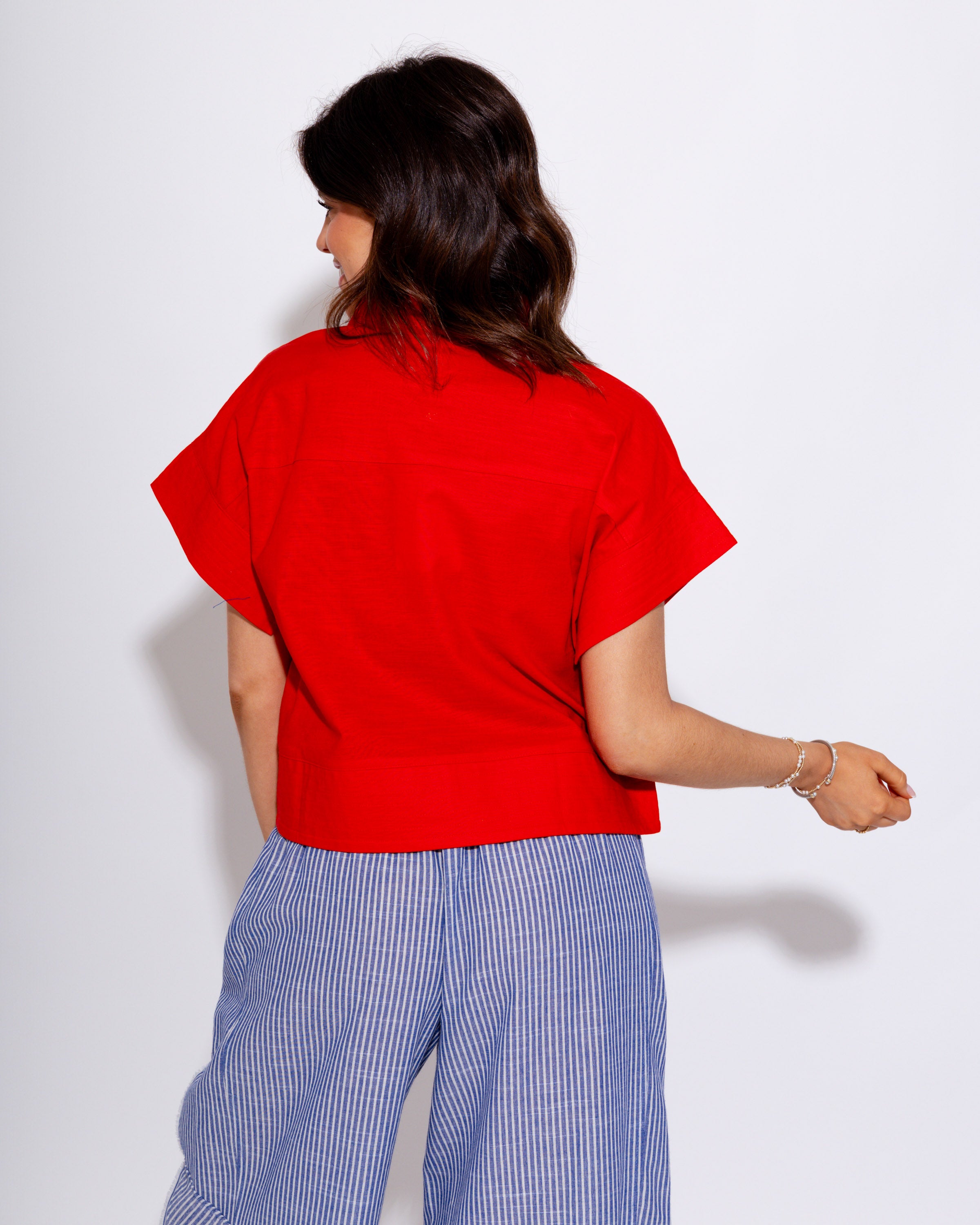 Timeless Short Sleeve Top in Red