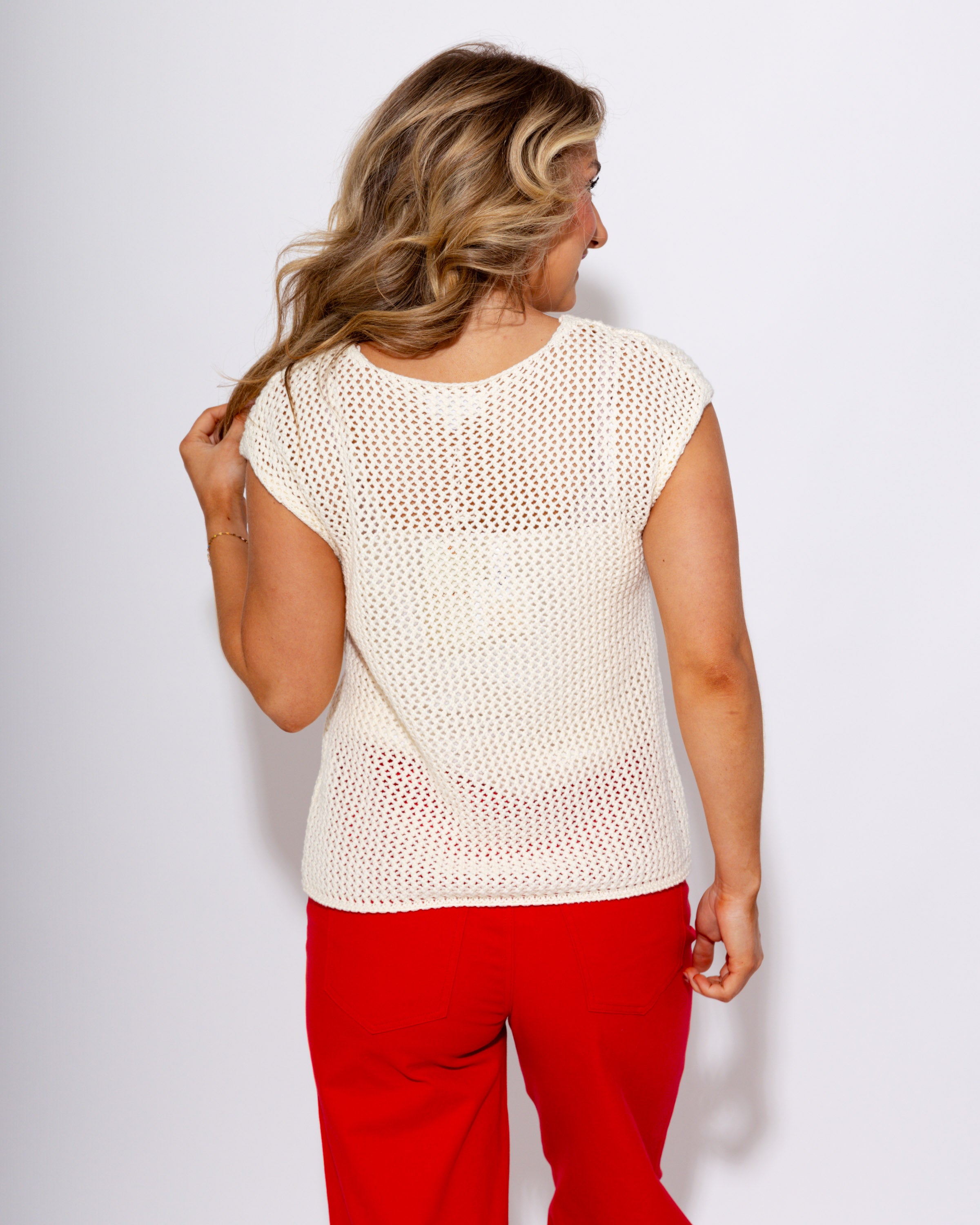 Stars & Stripes Mesh Knit Top