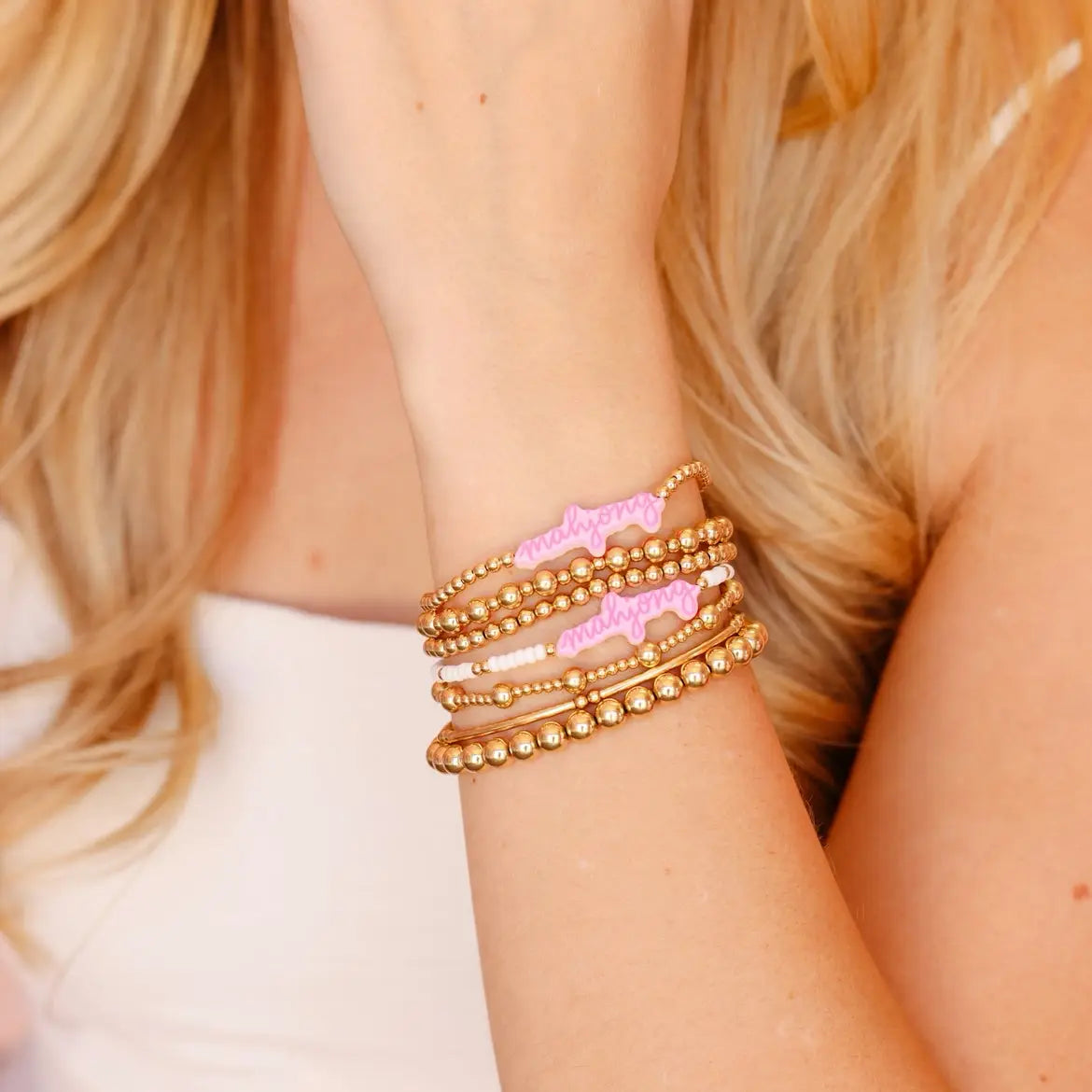 Mahjong Pink Bracelet on Color