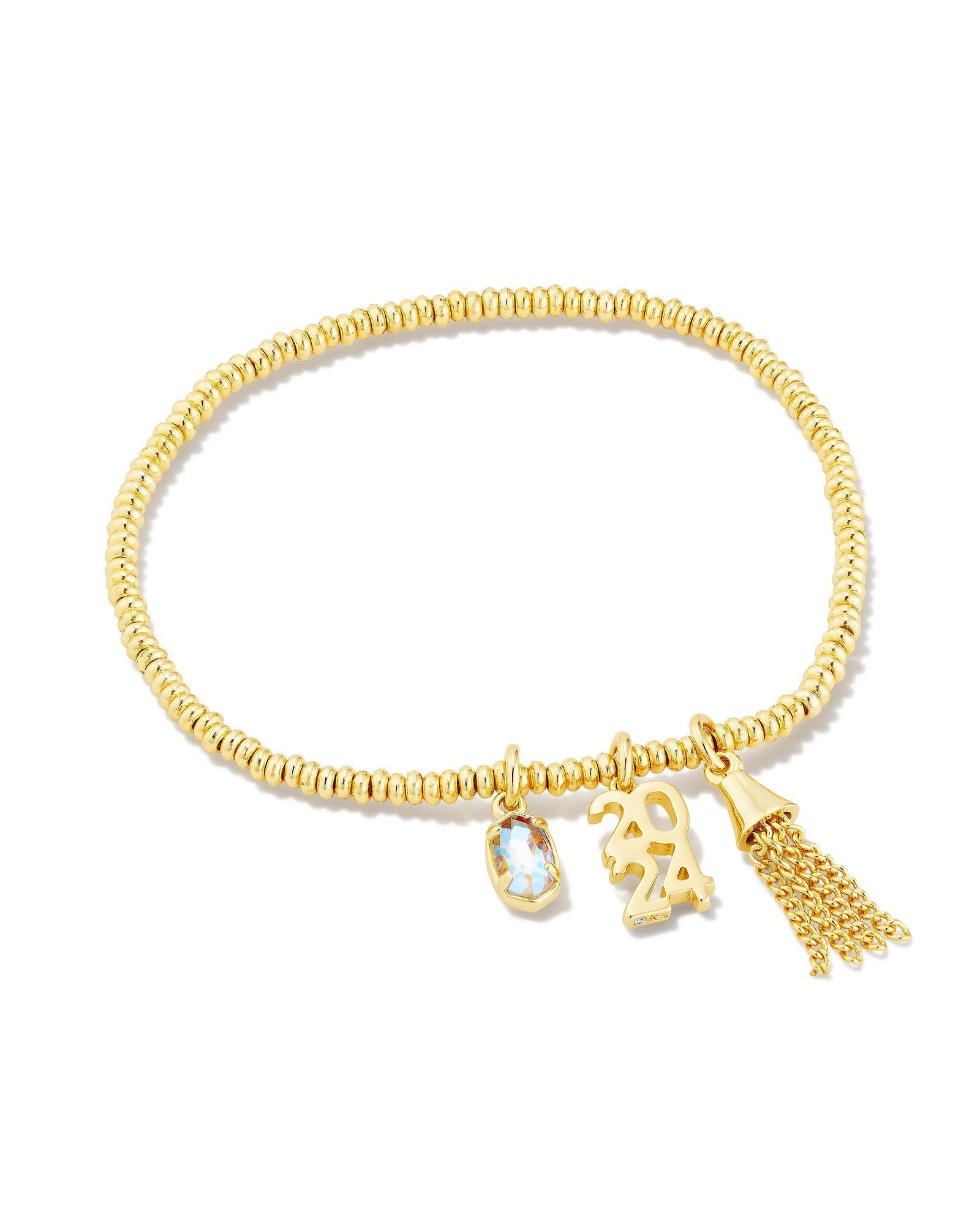 2024 Grad Stretch Bracelet Gold Dichroic Glass