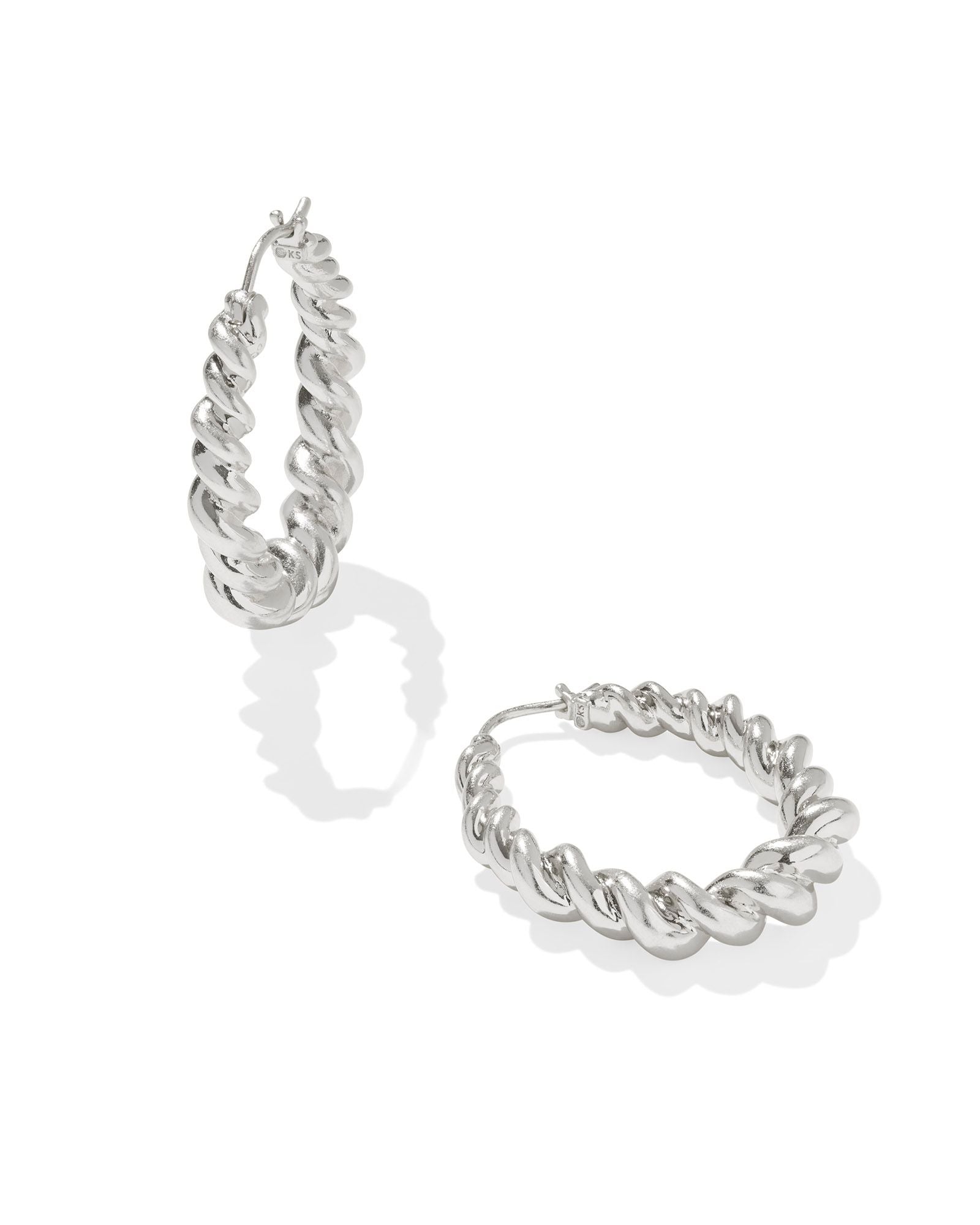 Haisley Hoop Earring in Rhodium Metal