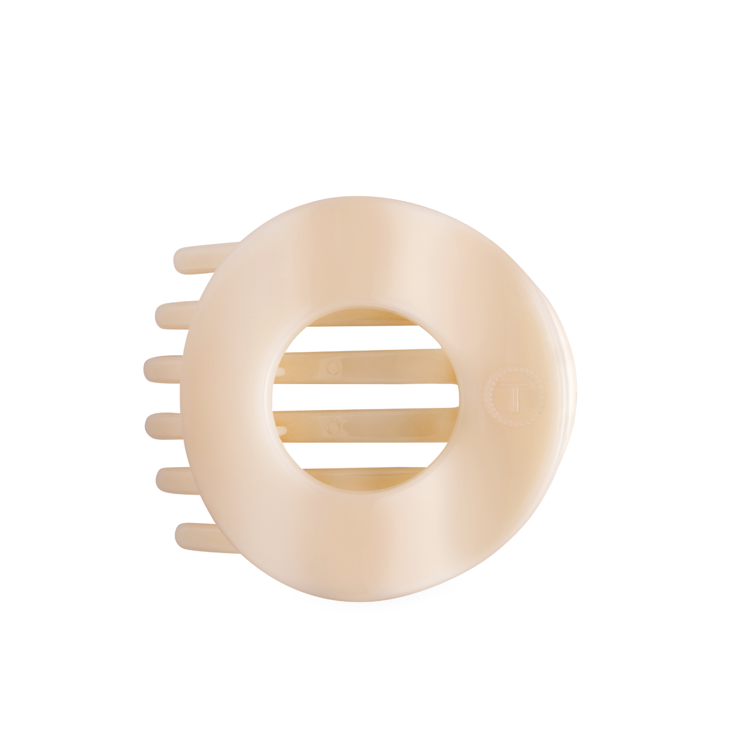 Almond Beige | Large | Flat Circle Hair Clip