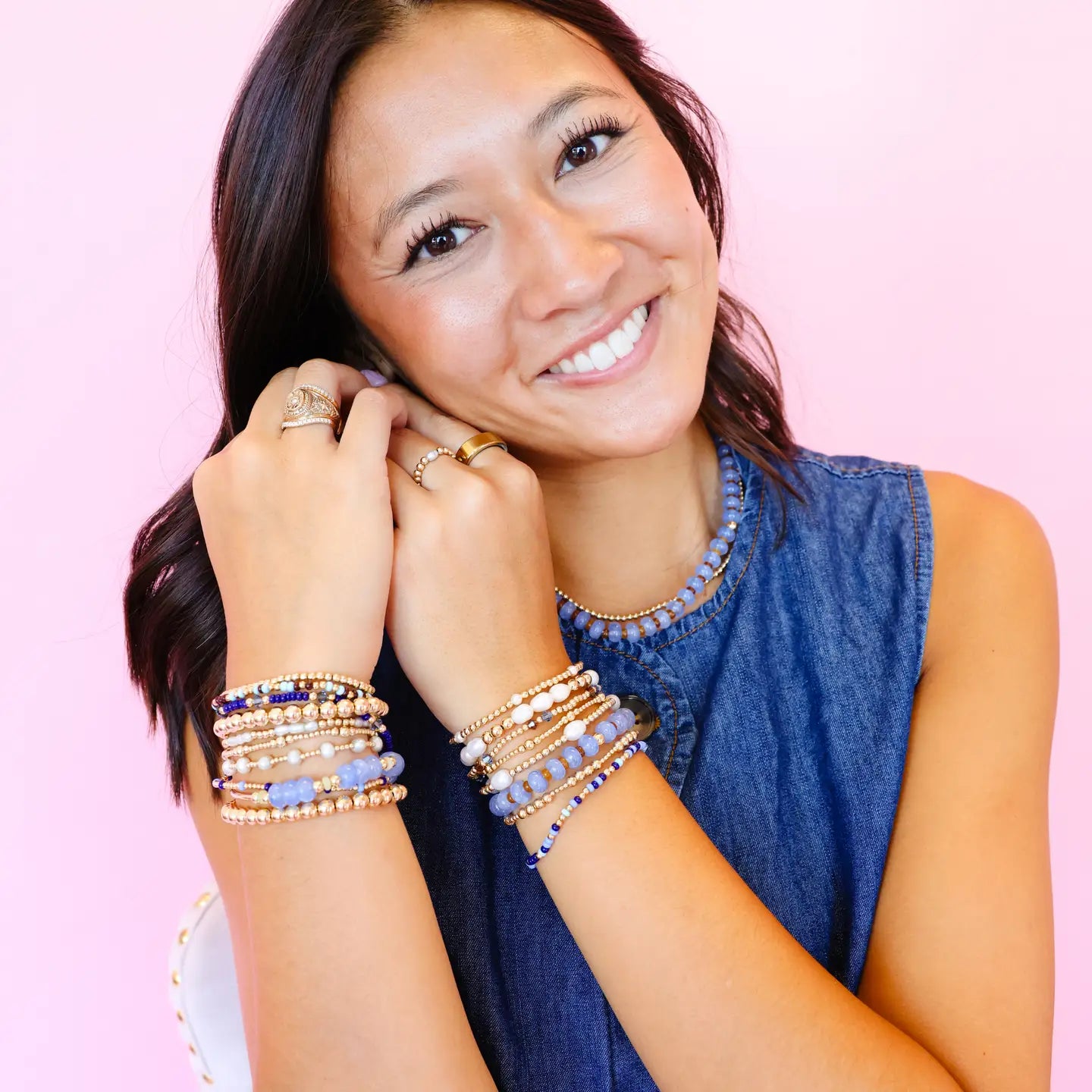 Penelope Bracelet in Navy & Periwinkle