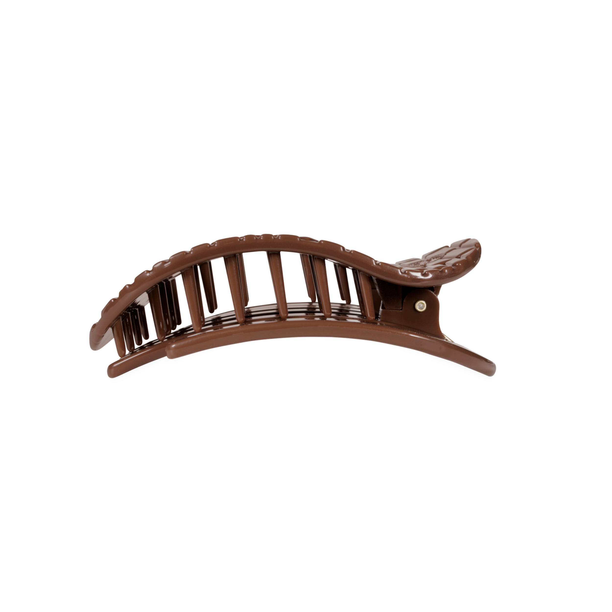Brown Crocodile | Medium | Flat Round Hair Clip