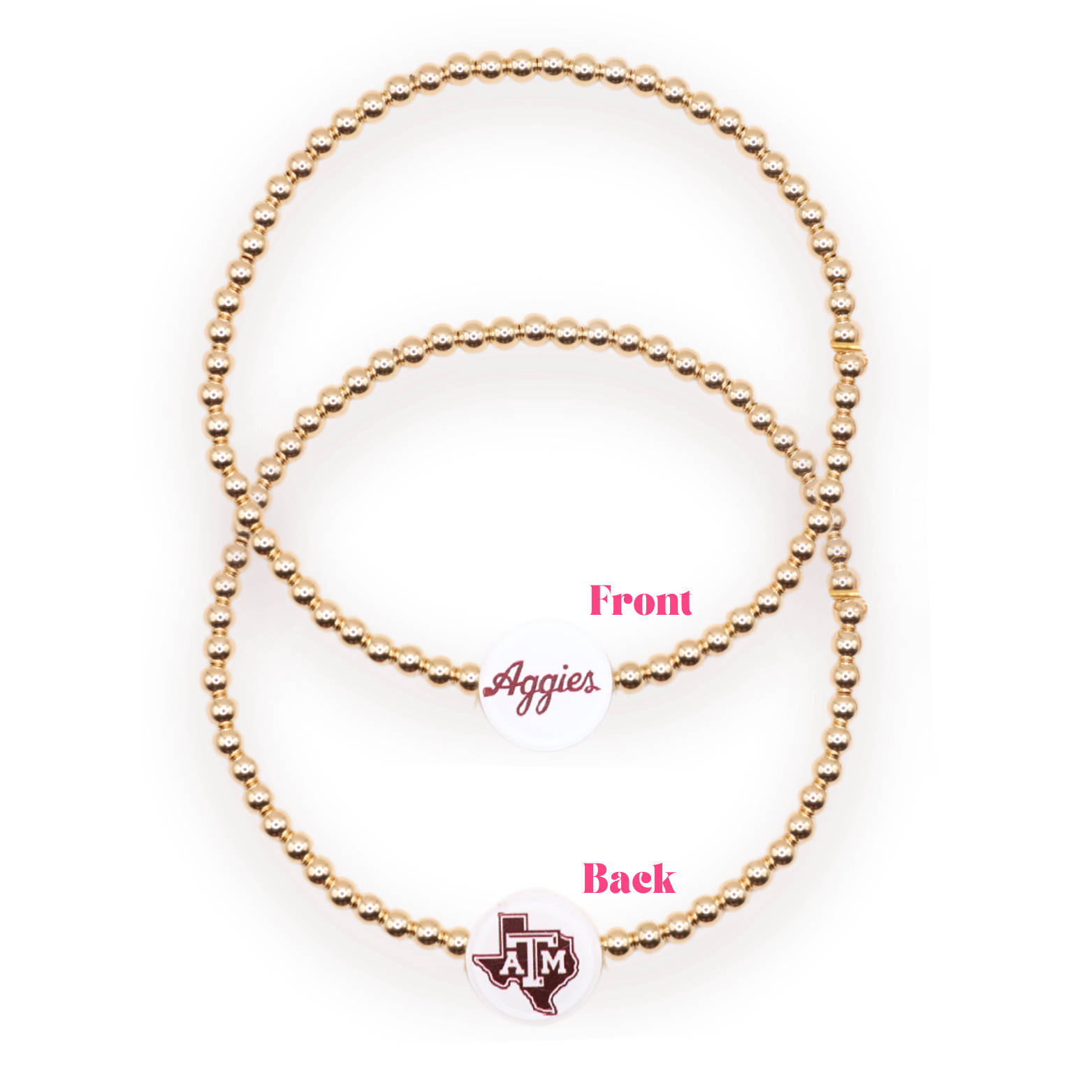 TAMU/Aggies Logo + Sprinkle Bracelet Stack