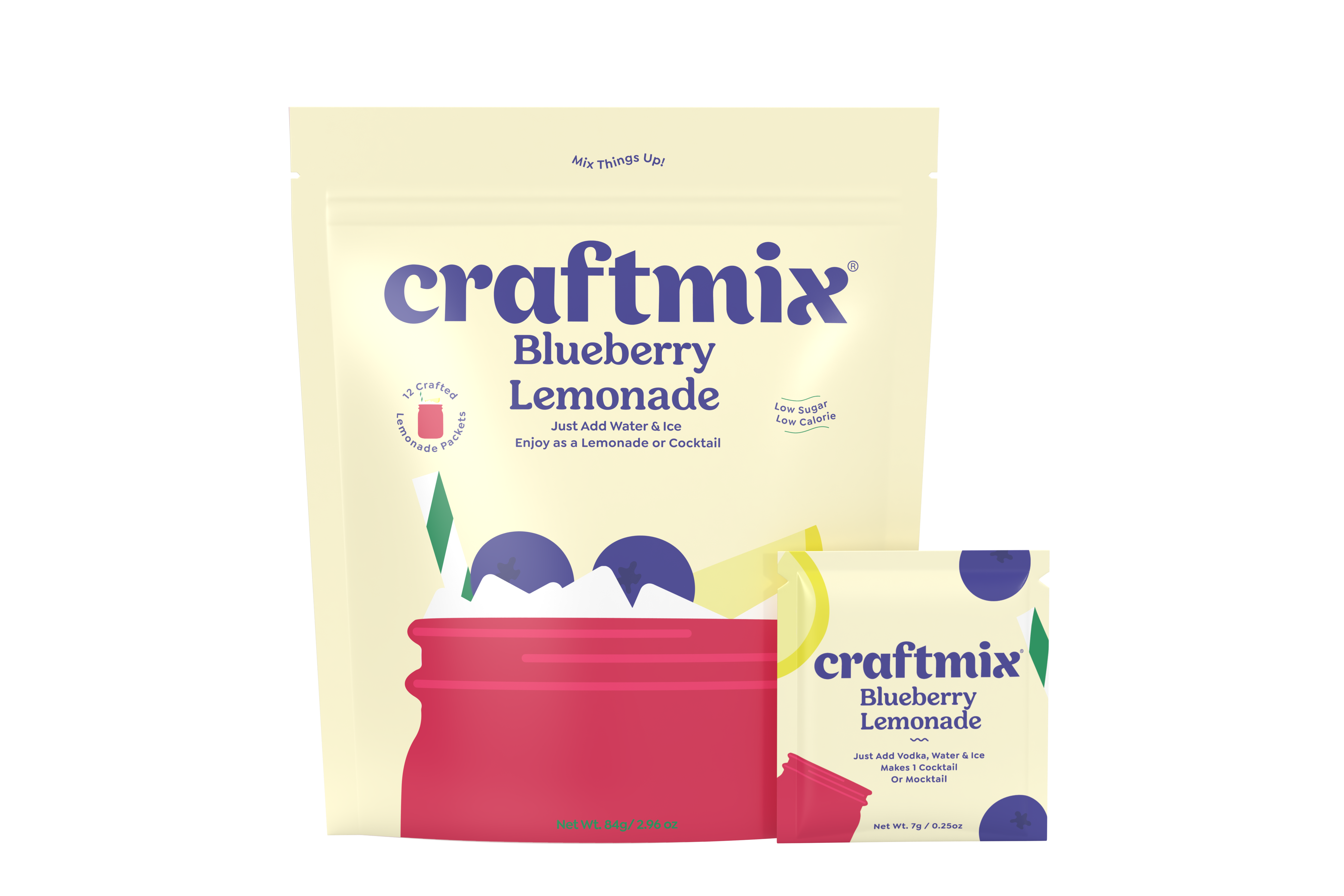 Blueberry Lemonade & Cocktail Mixer - 12 Servings Multipack