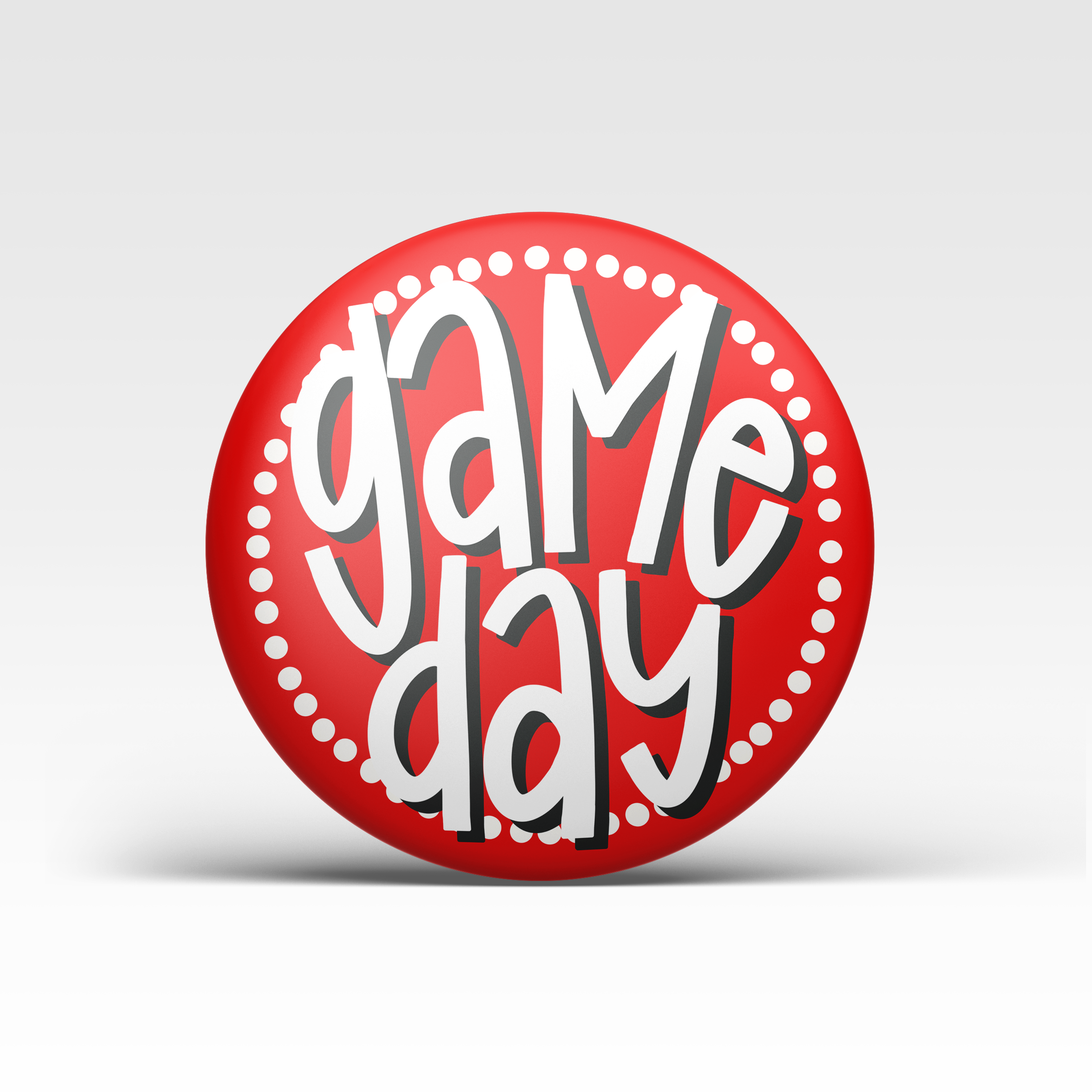 Red Game Day Polka Dots Buttons | Game Day Pins