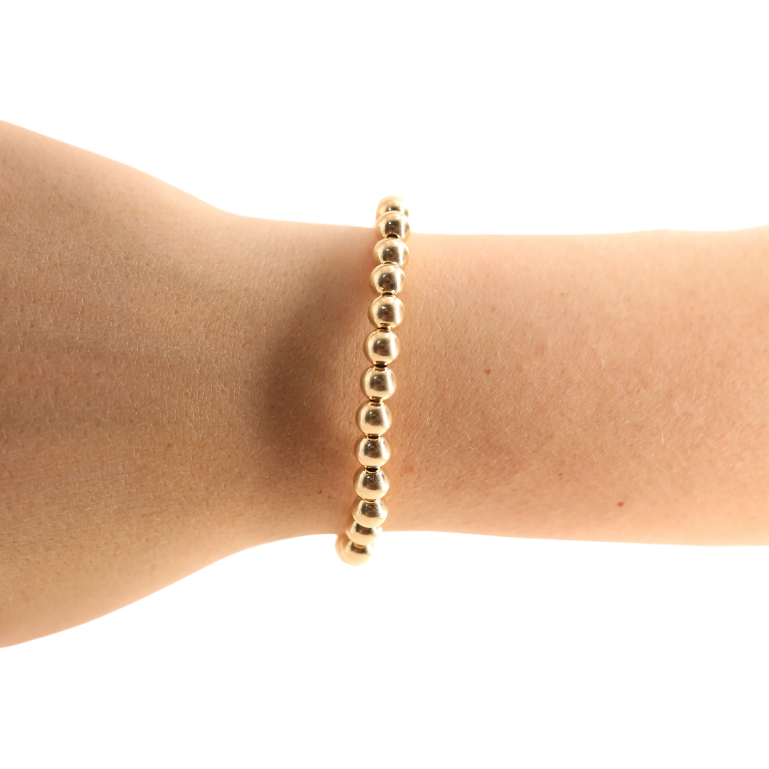 6MM Gold Beaded Bracelet