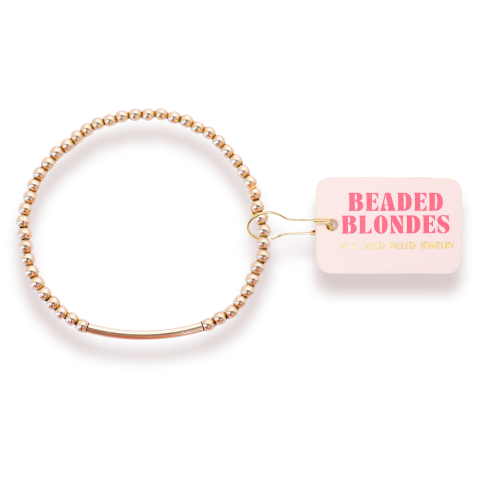 3mm Gold Bar Beaded Bracelet