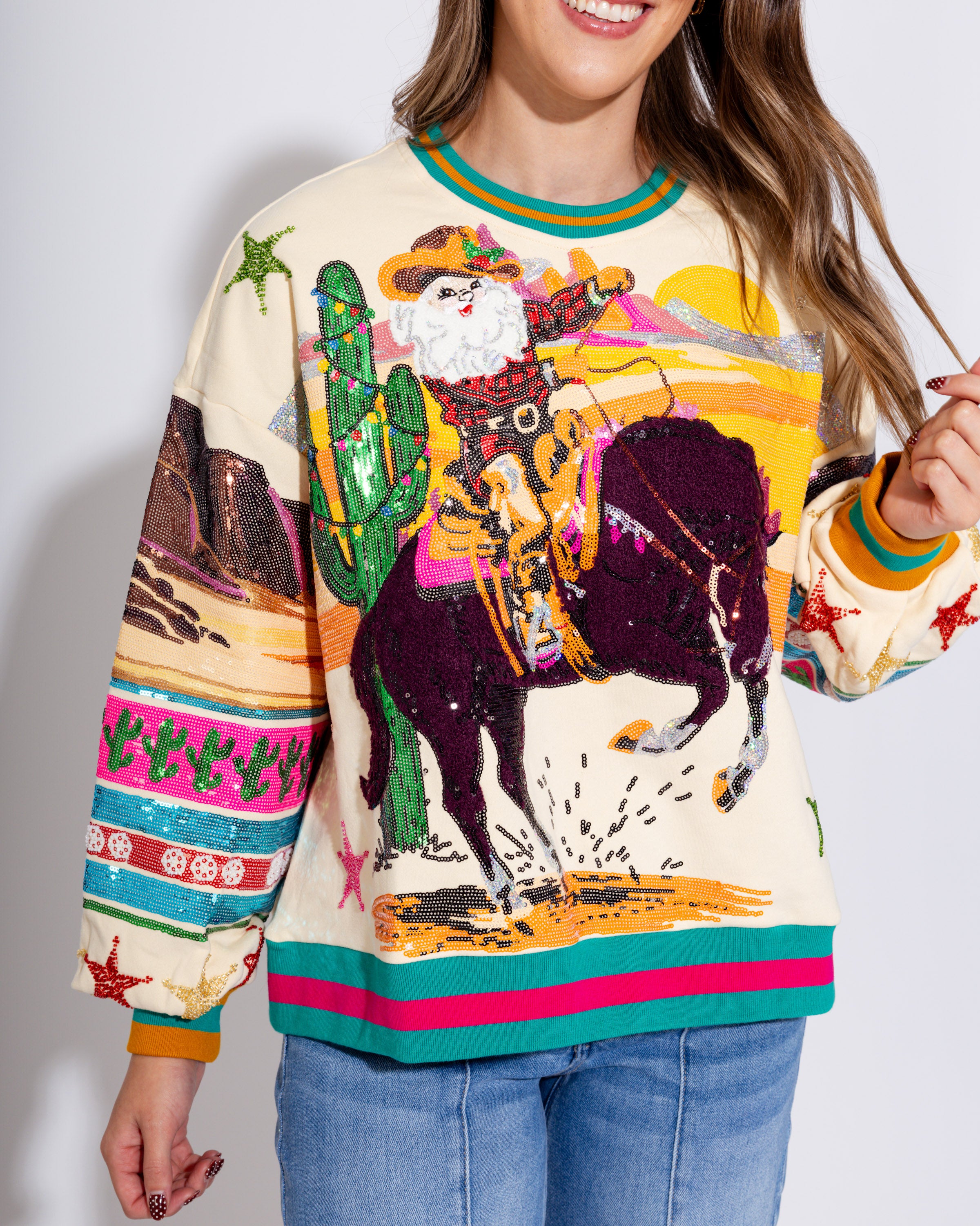 Vintage Cowboy Santa Sweatshirt