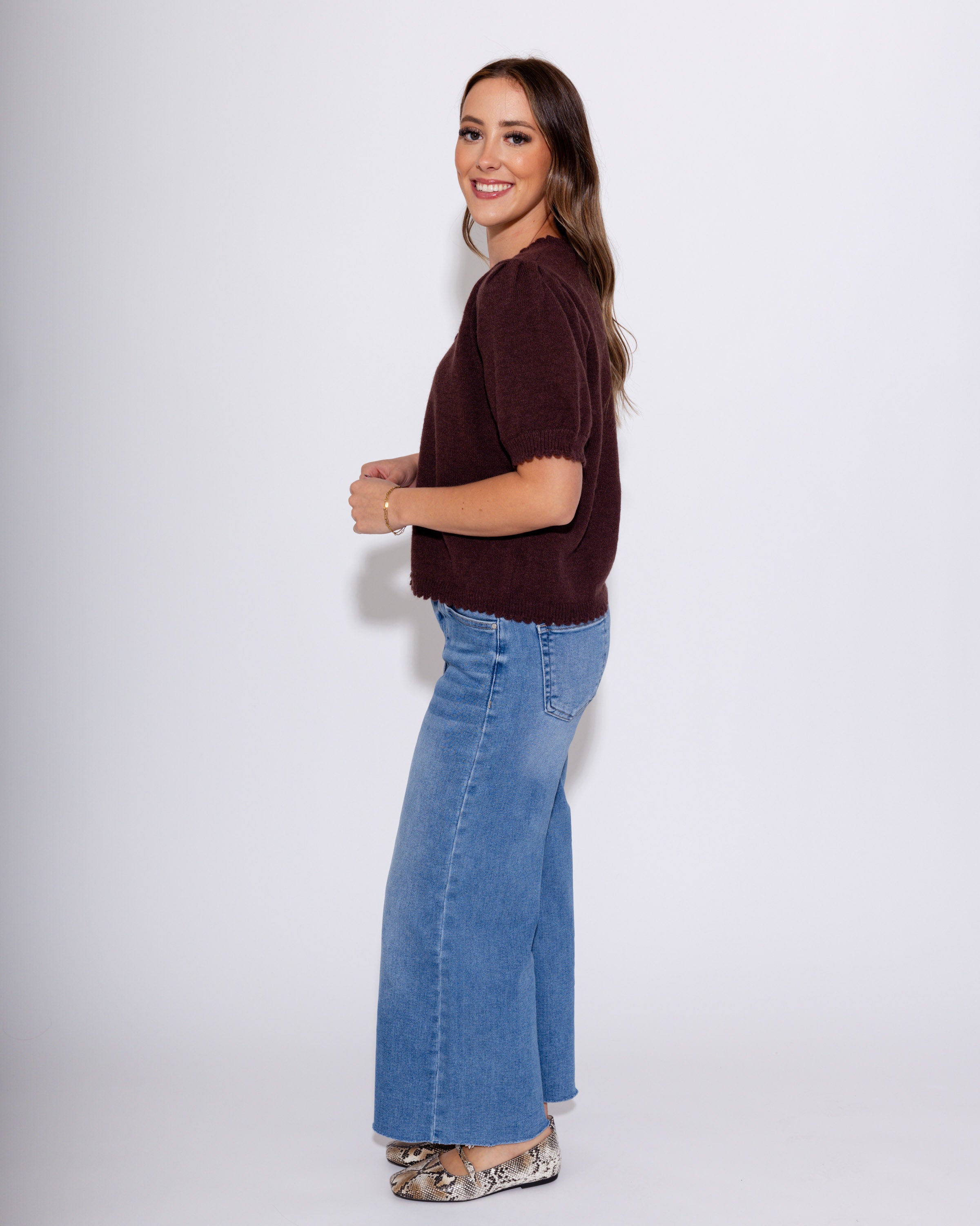 Chocolate Scallop Edge Top