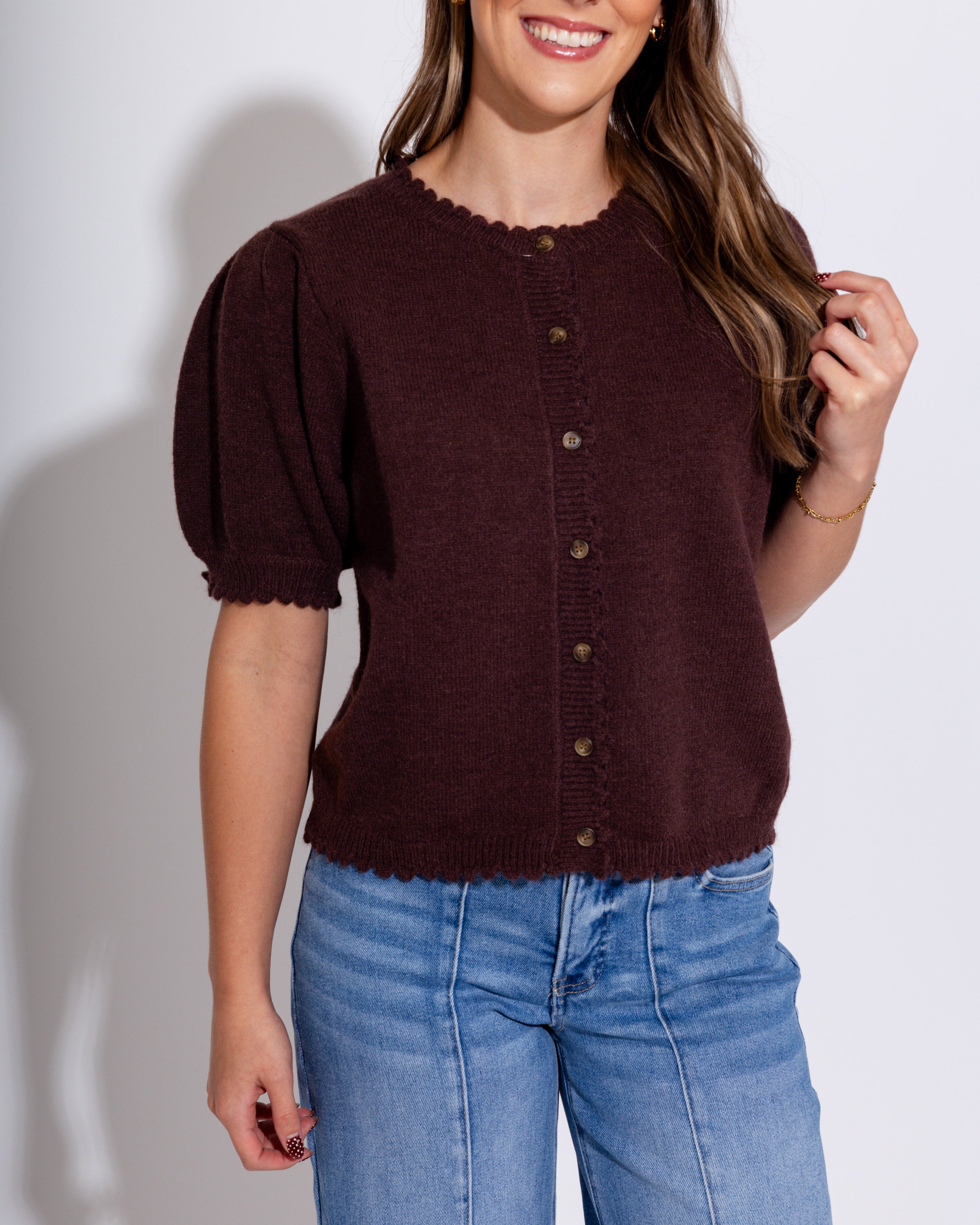 Chocolate Scallop Edge Top