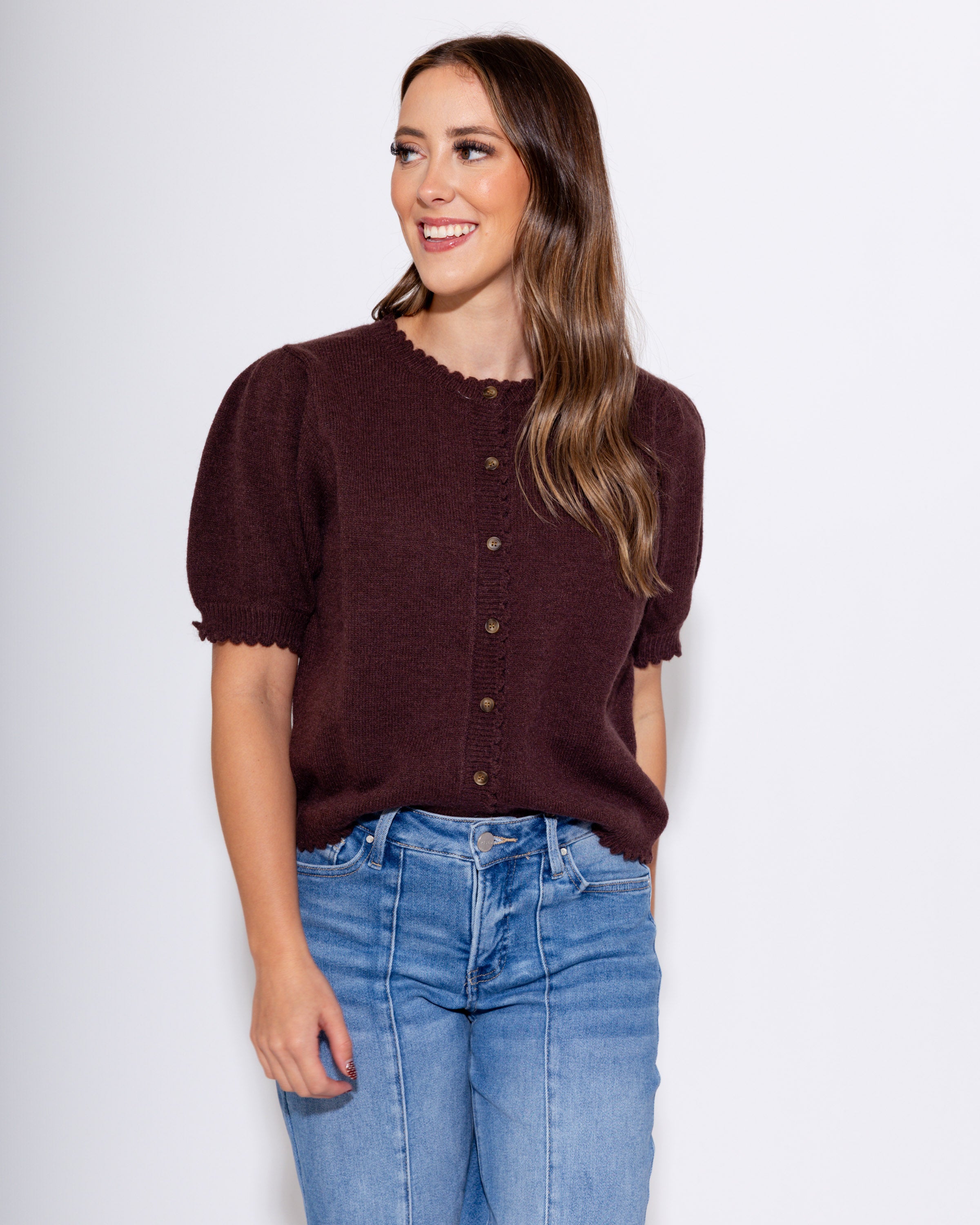 Chocolate Scallop Edge Top