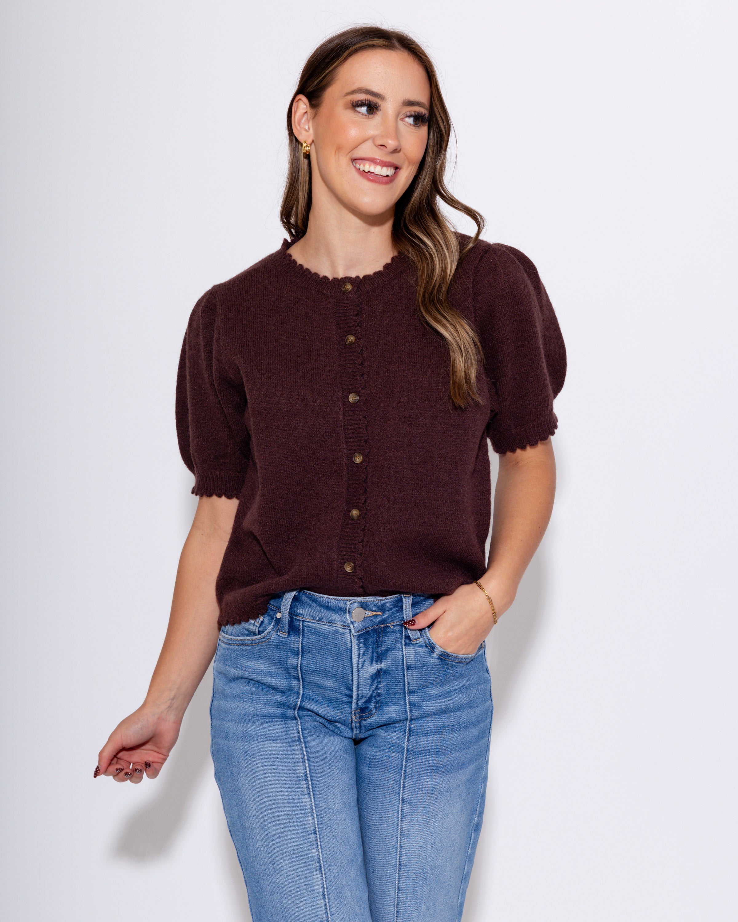 Chocolate Scallop Edge Top