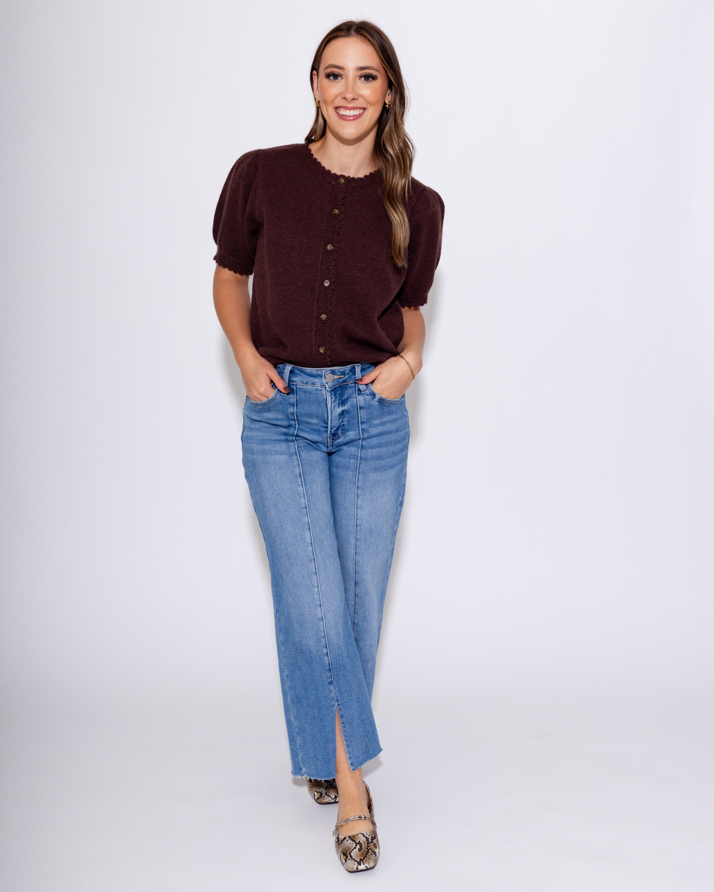 Chocolate Scallop Edge Top