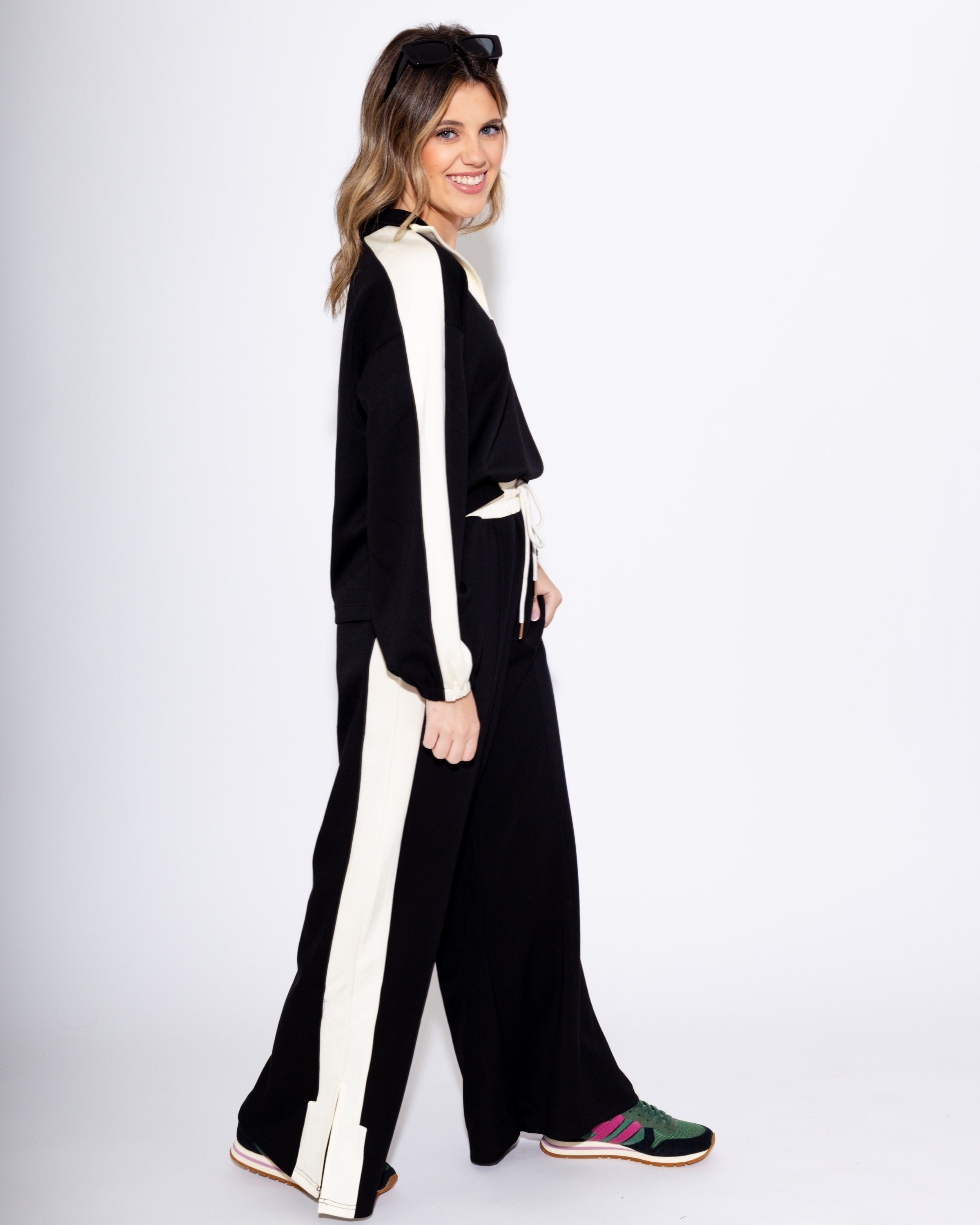 Contrast Stripe Knit Lounge Set