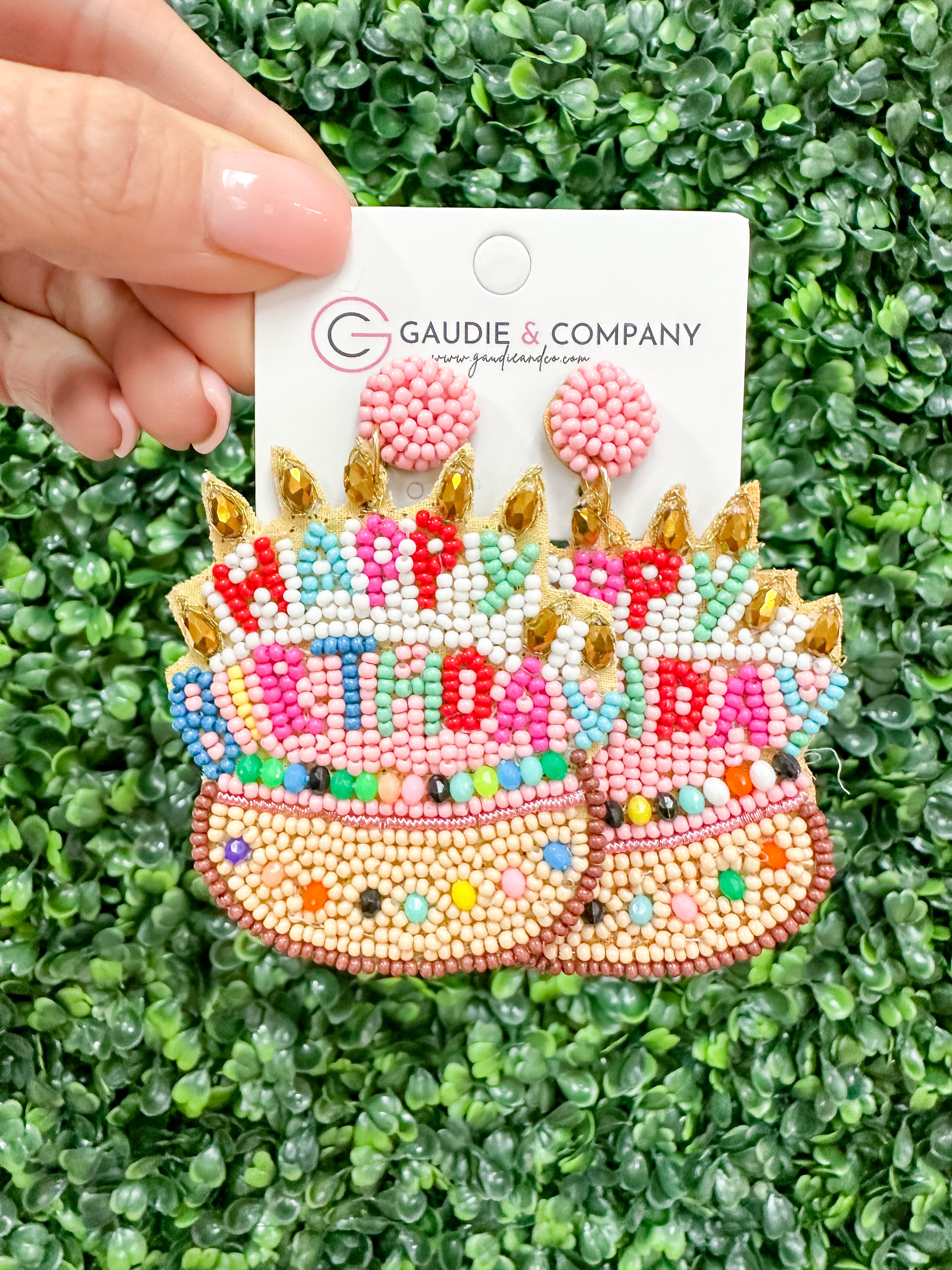 Happy Birthday Cake Dangle Earring