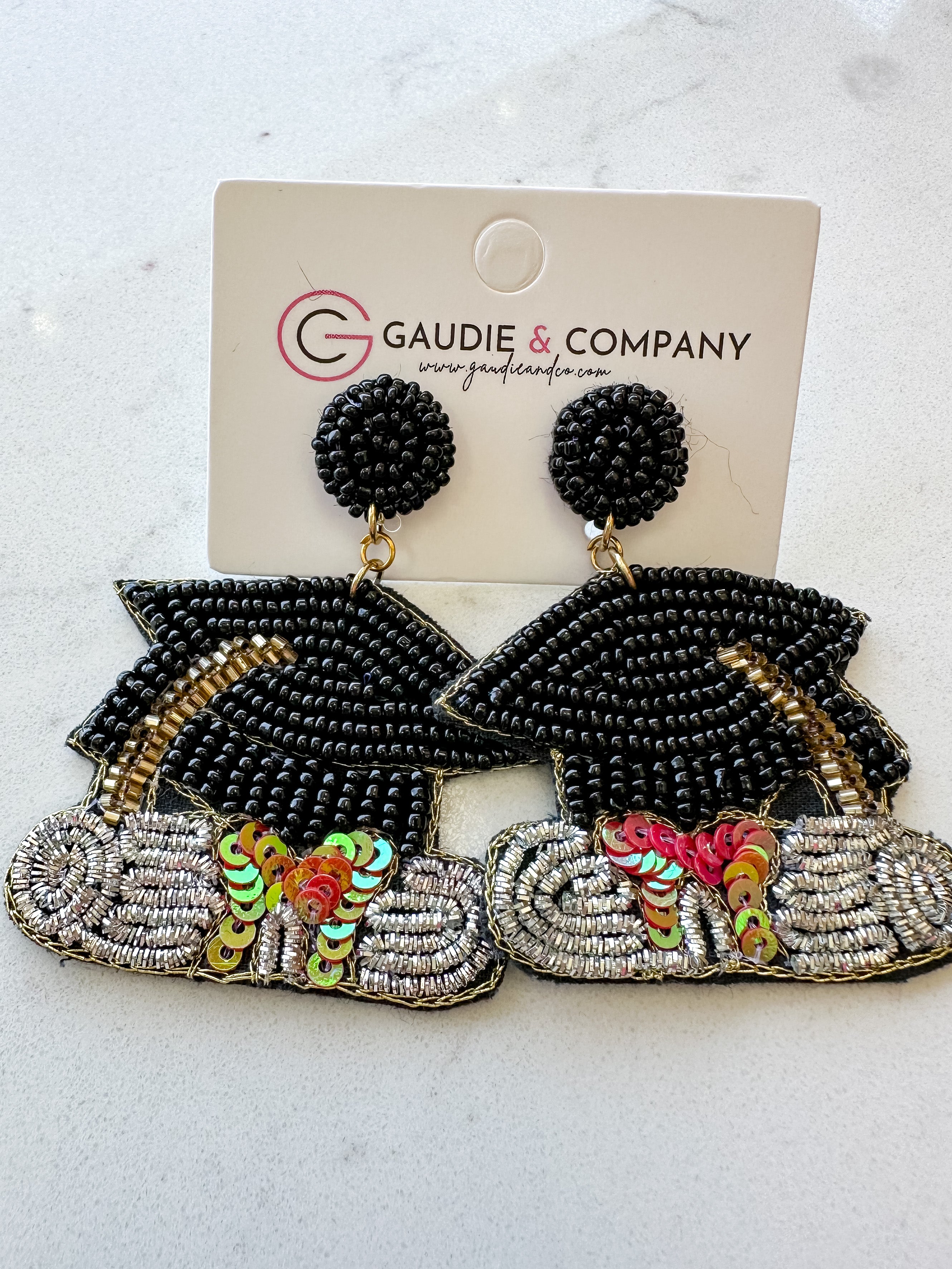 Grad Hat Dangle Earring