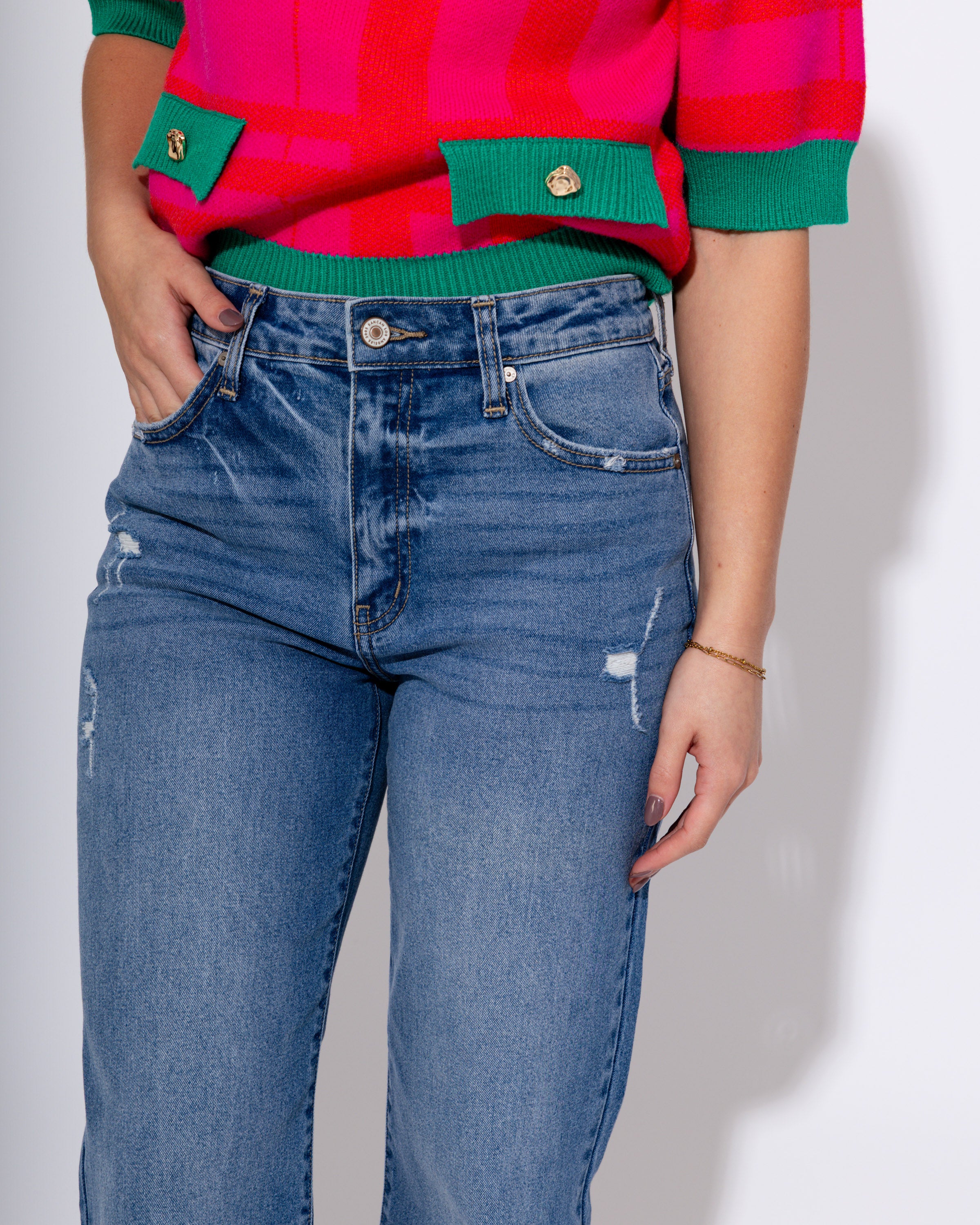 High Rise Slim Wide Leg Jean in Medium