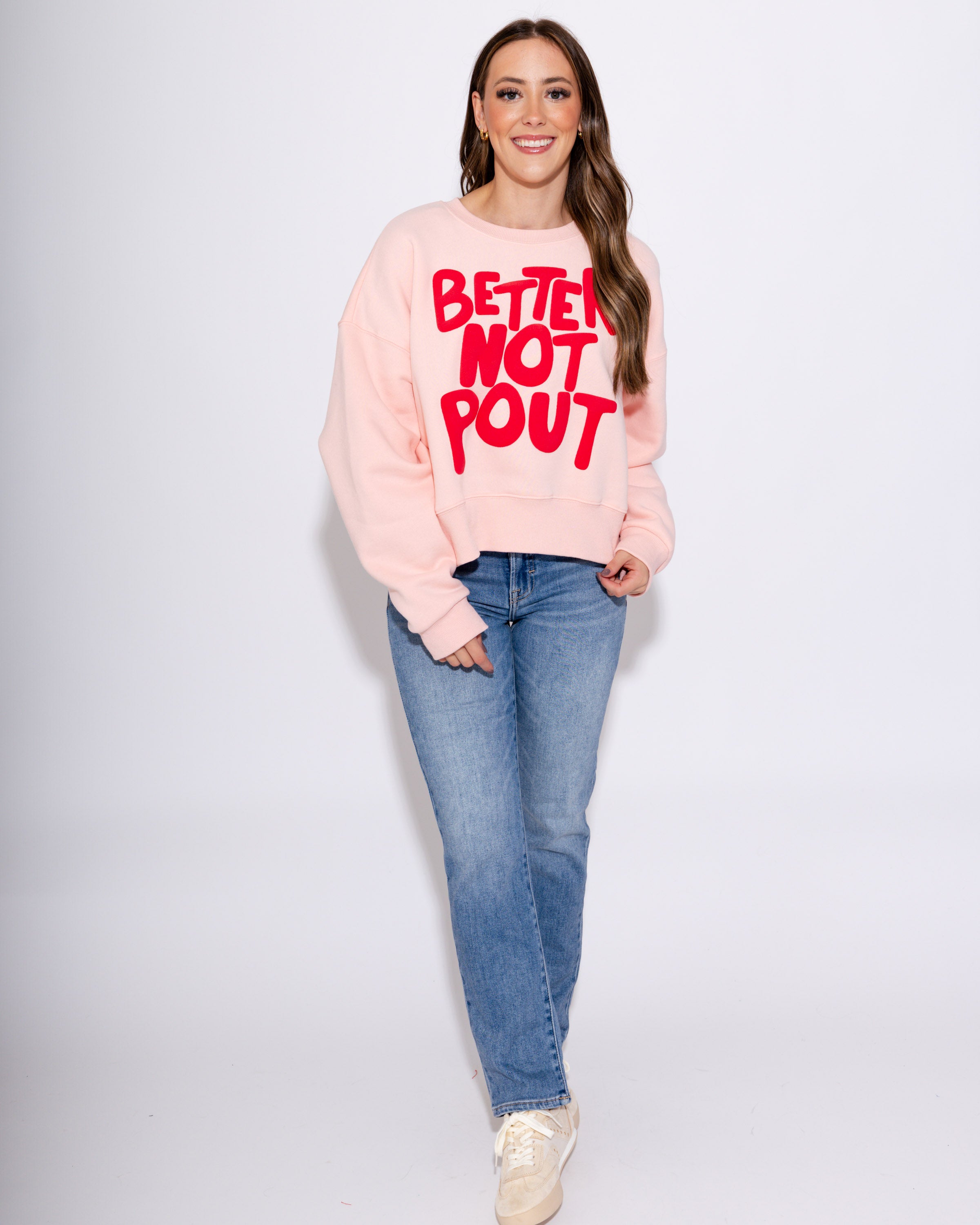 Better Not Pout Cropped Sweatshirt