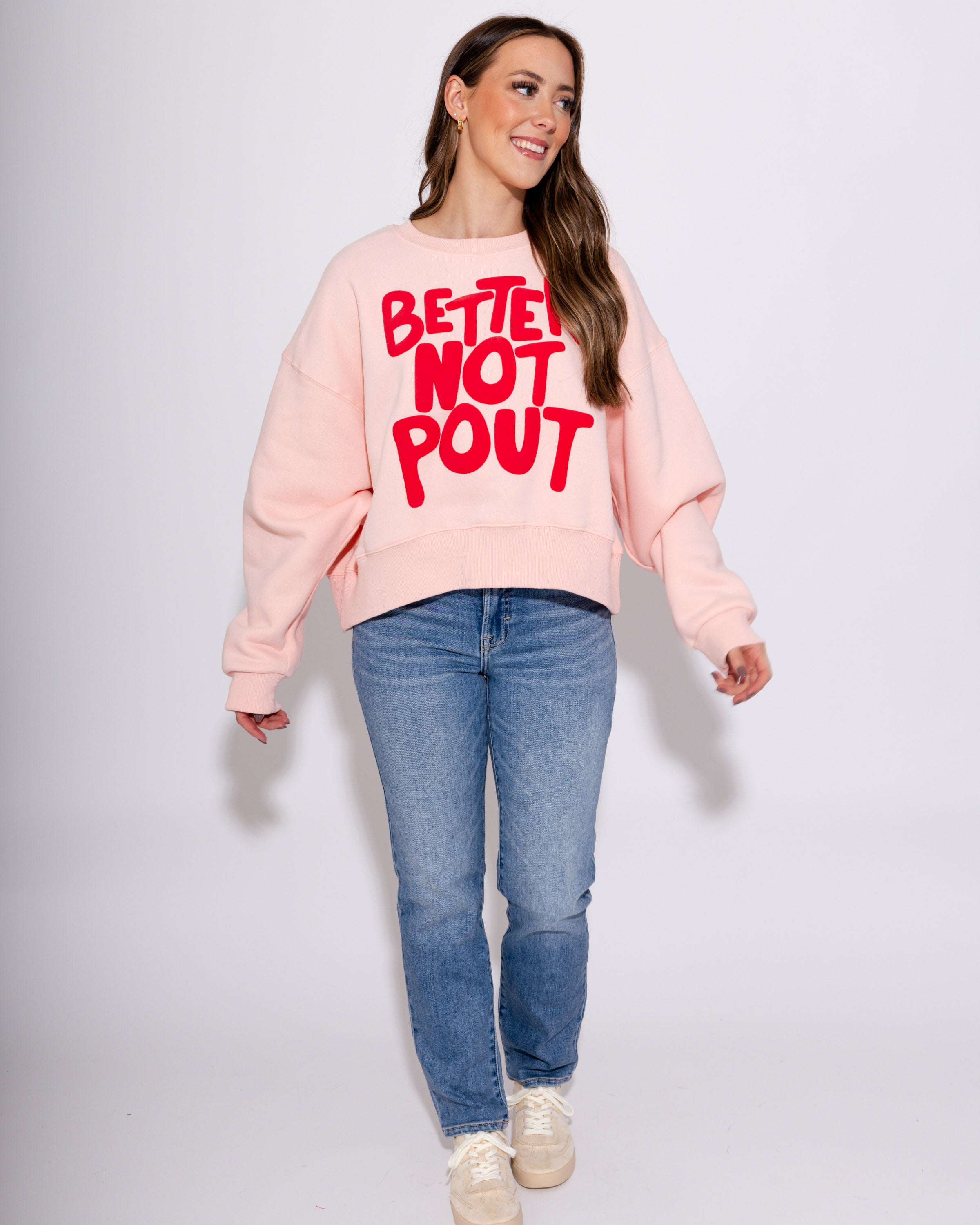 Better Not Pout Cropped Sweatshirt