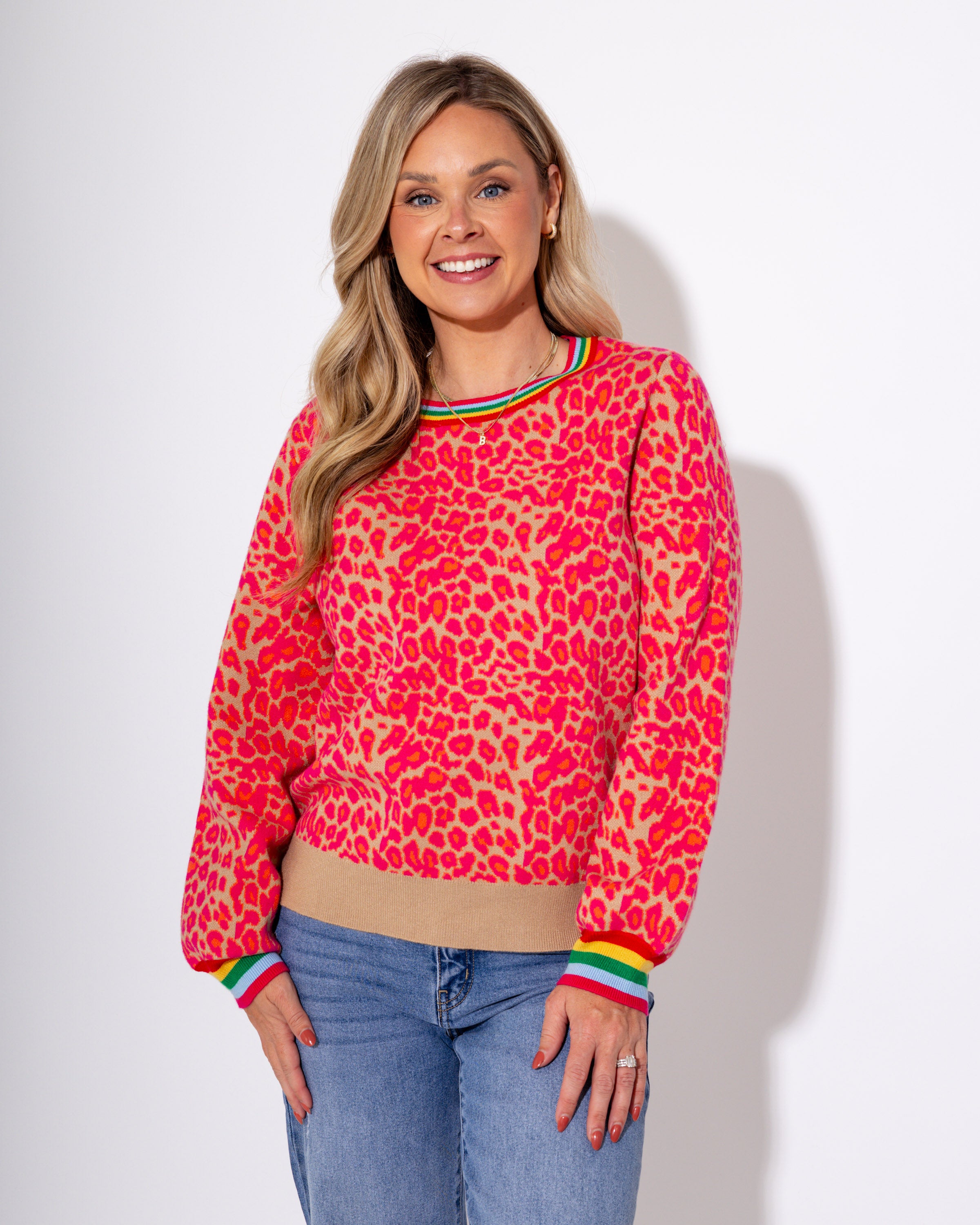 Pounce & Pop Sweater Top in Hot Pink