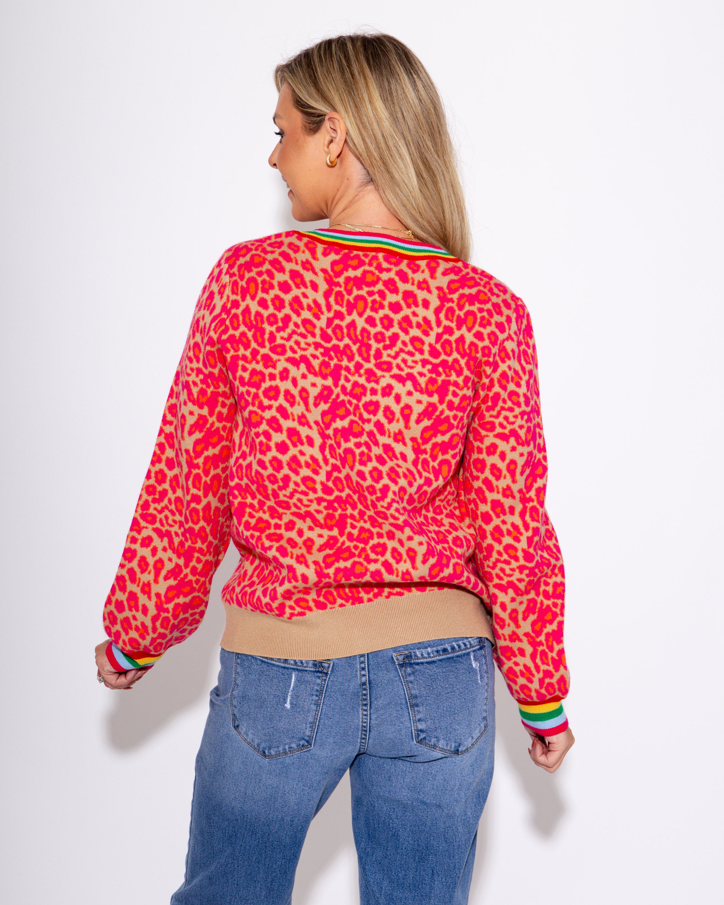 Pounce & Pop Sweater Top in Hot Pink