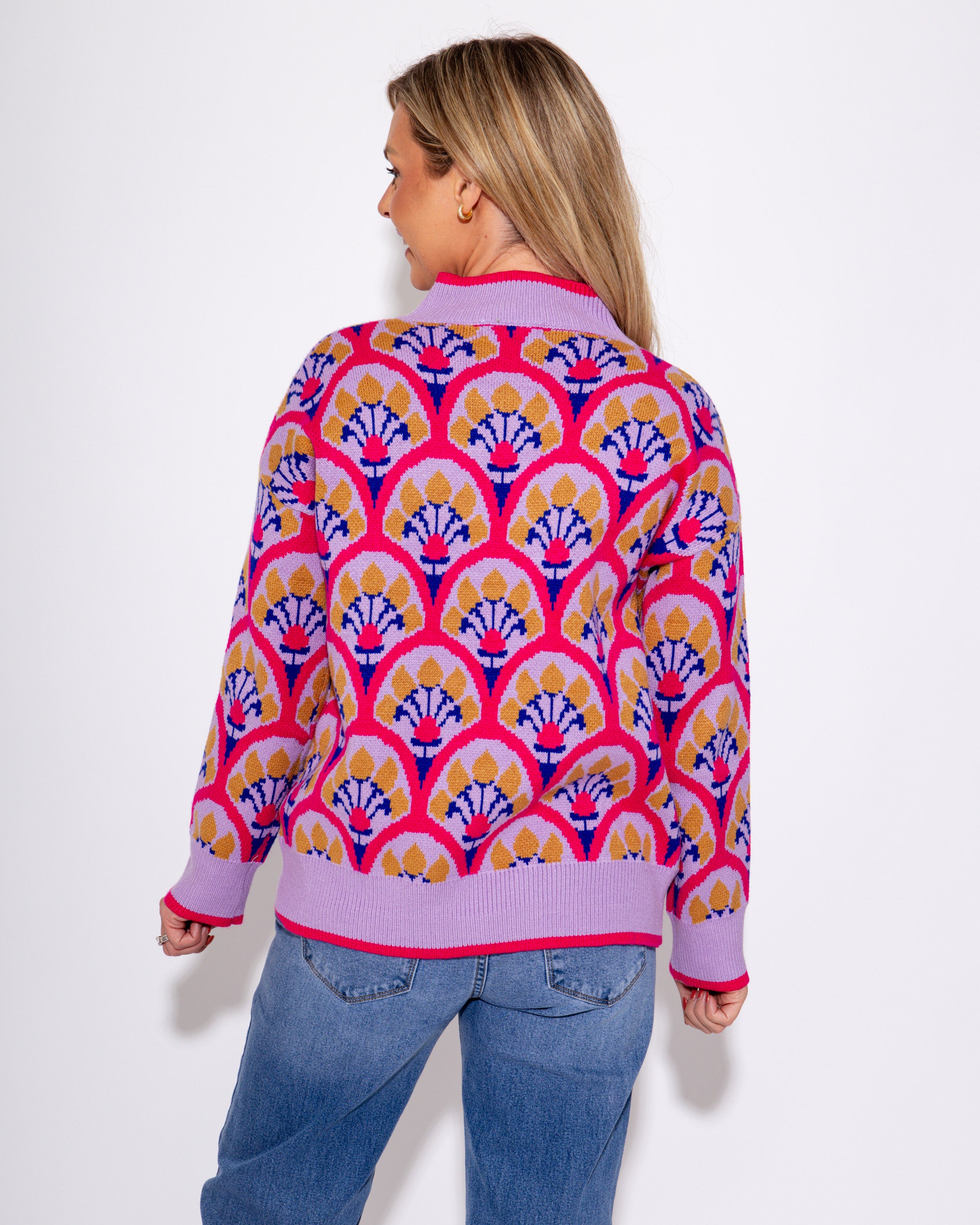 Fuchsia Floral Sweater