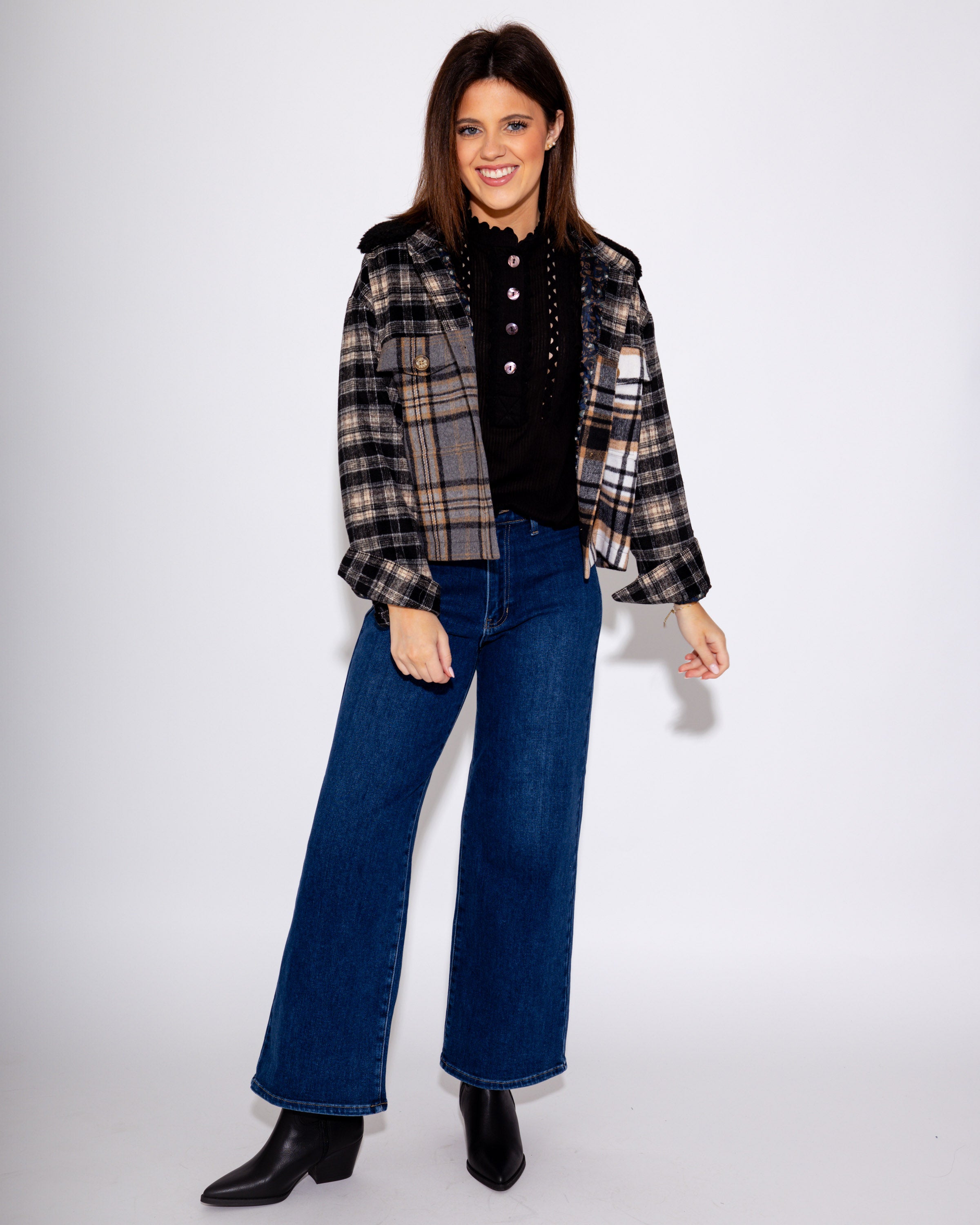 Ivy Jane | Patched Plaid Jacket