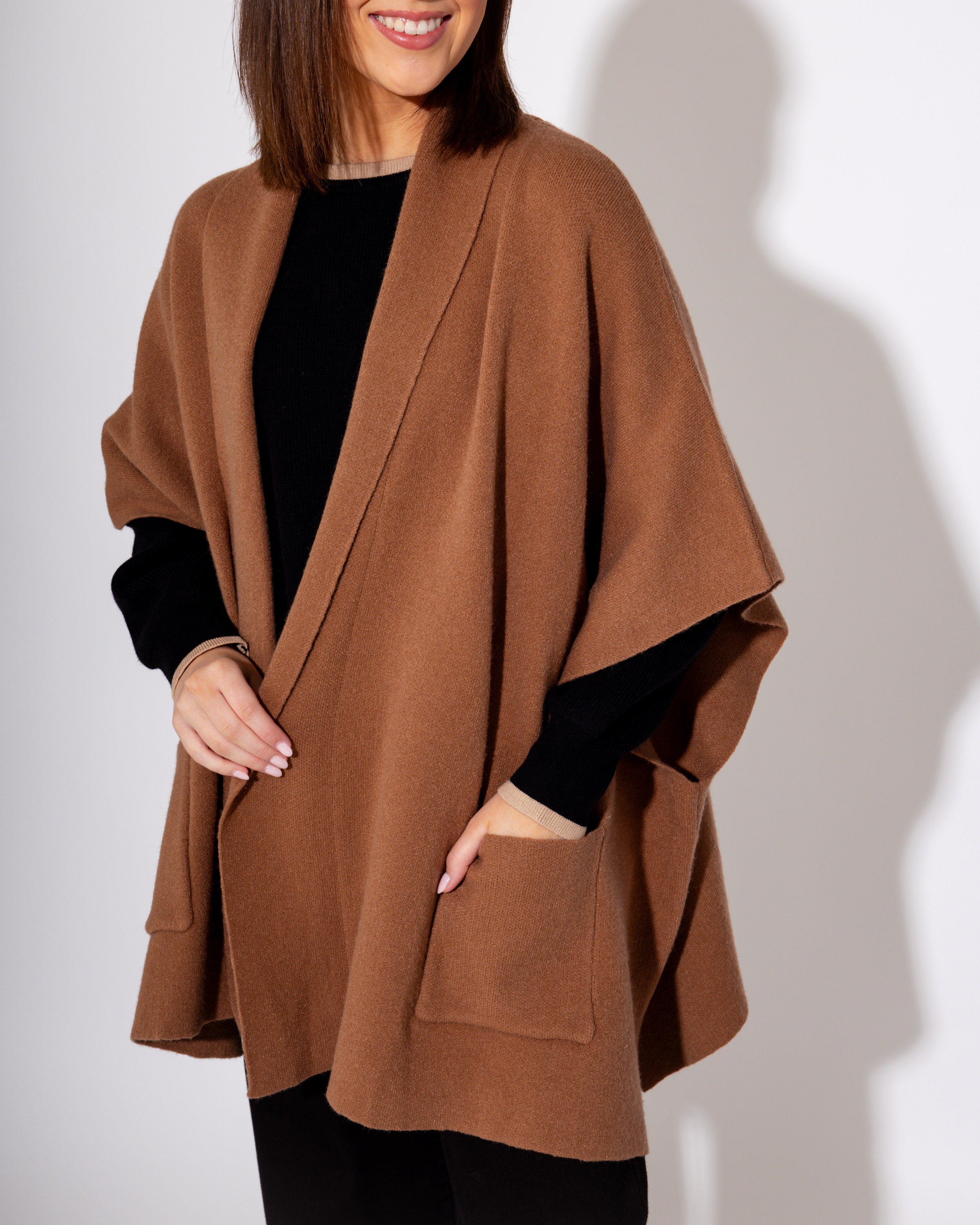 Mocha Knit Cape Cardigan