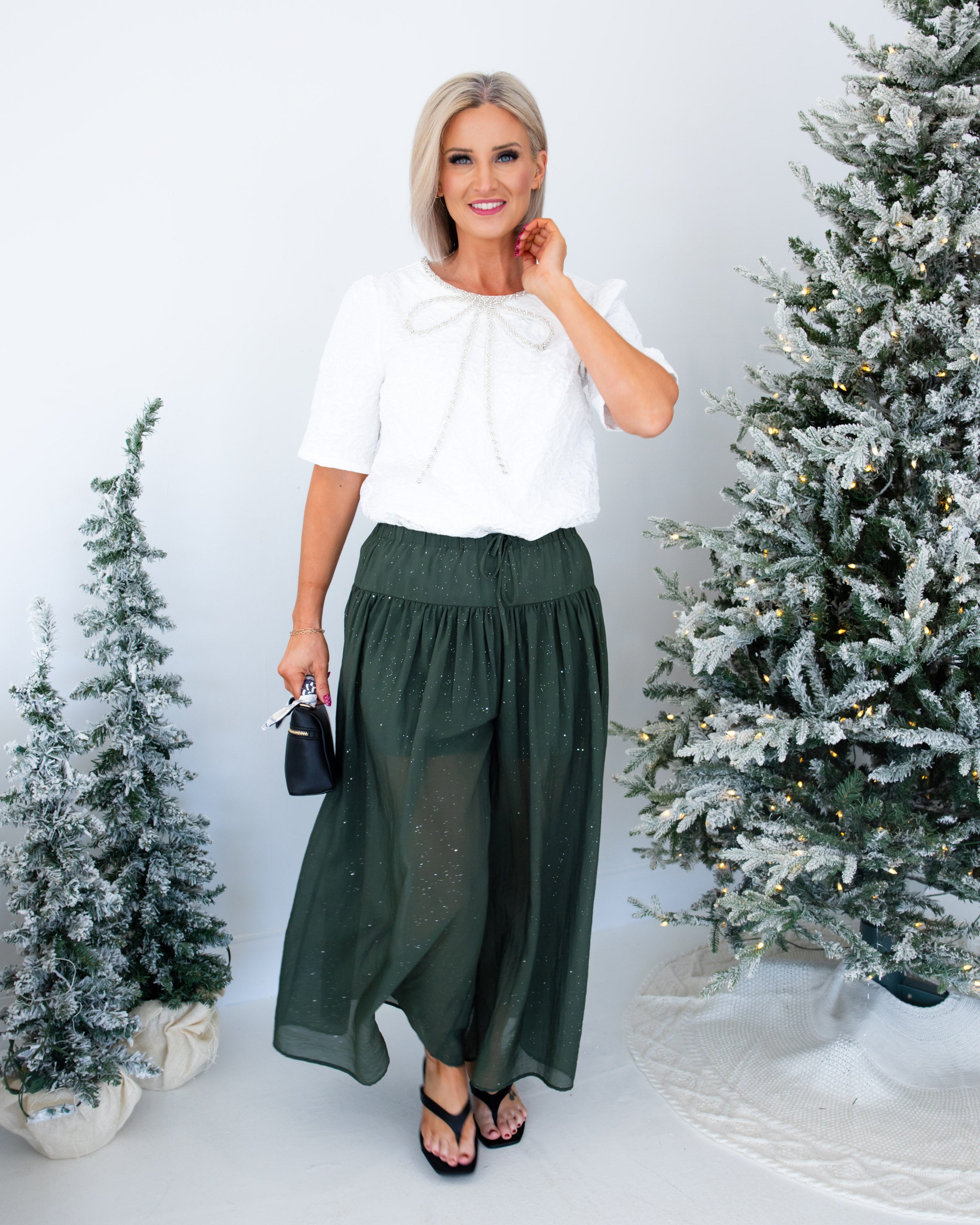 Subtle Shimmer Sheer Pants