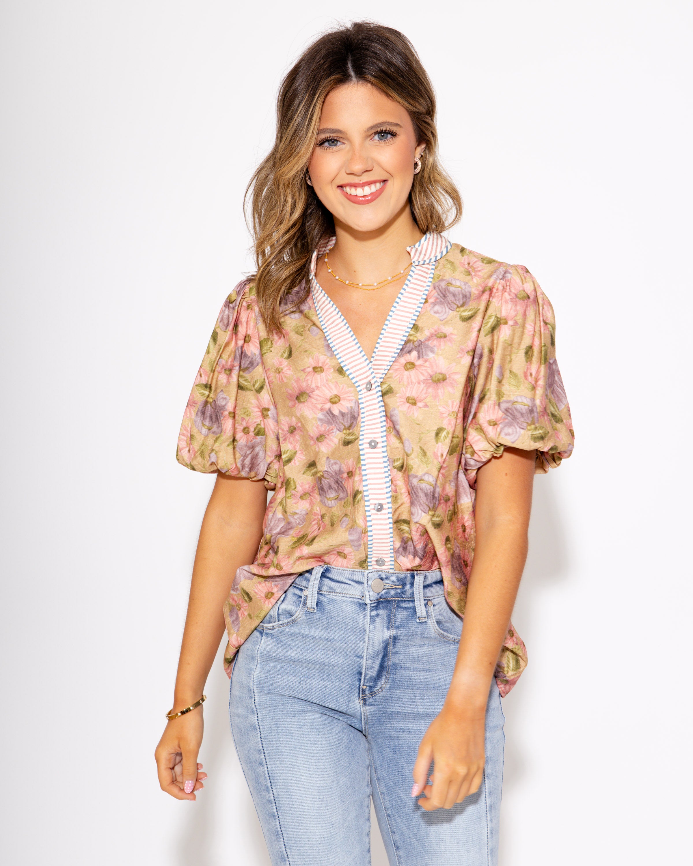 Vintage Charm Button-Up Top